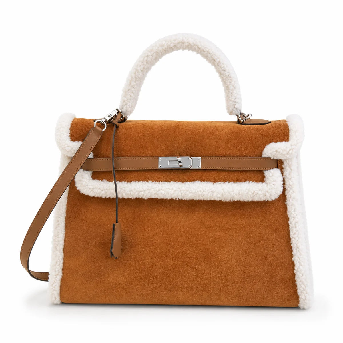 HERMÈS KELLY 35 TEDDY SHEARLING FINITION PALLADIÉ ÉDITION LIMITÉE