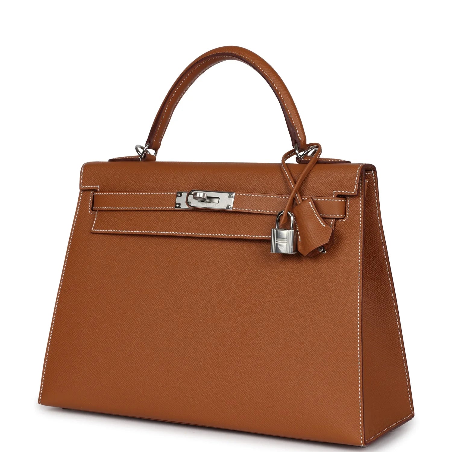 HERMES Kelly 32 Gold Cuir Epsom Finition Palladié
