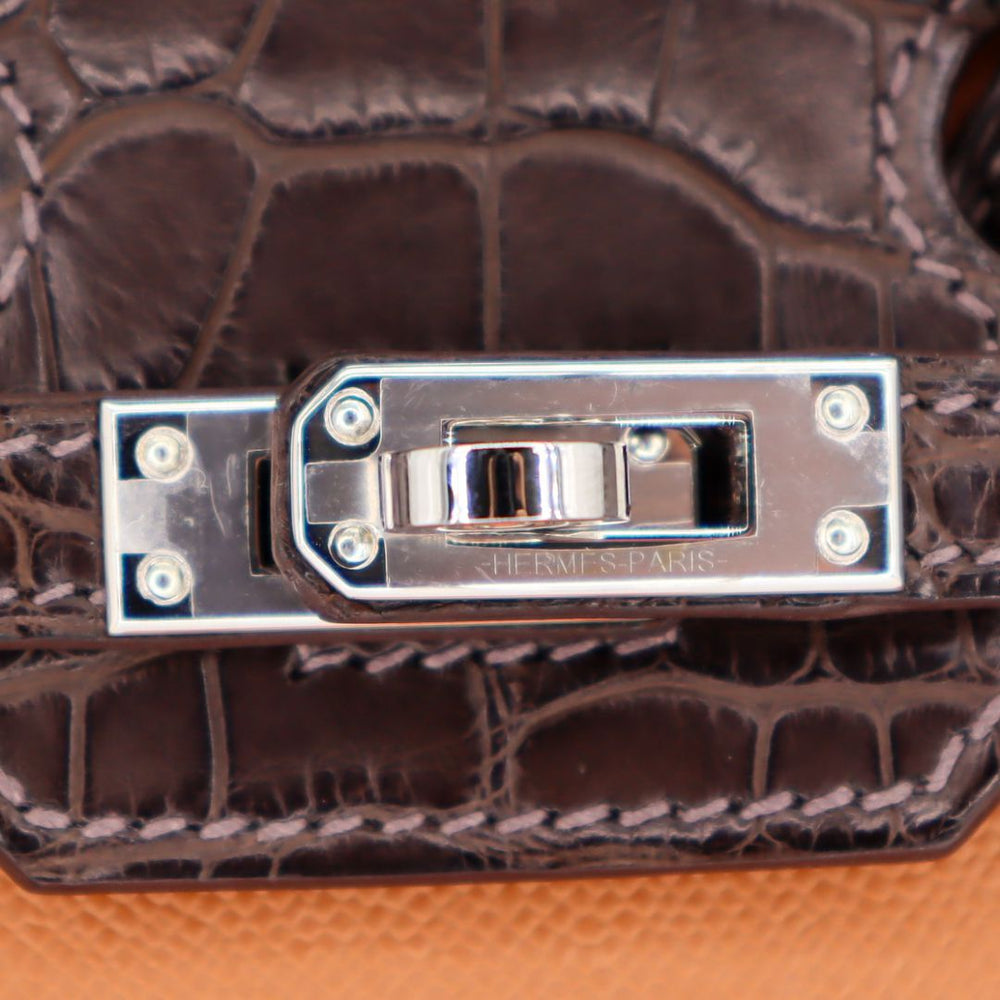 HERMÈS Birkin 20 Sellier Faubourg House day Brown Palladium Finish