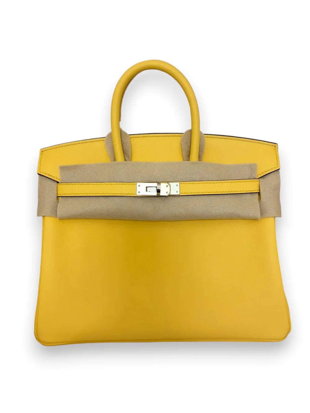 HERMES BIRKIN 25 JAUNE MANGO SWIFT FINITION PALLADIÉ