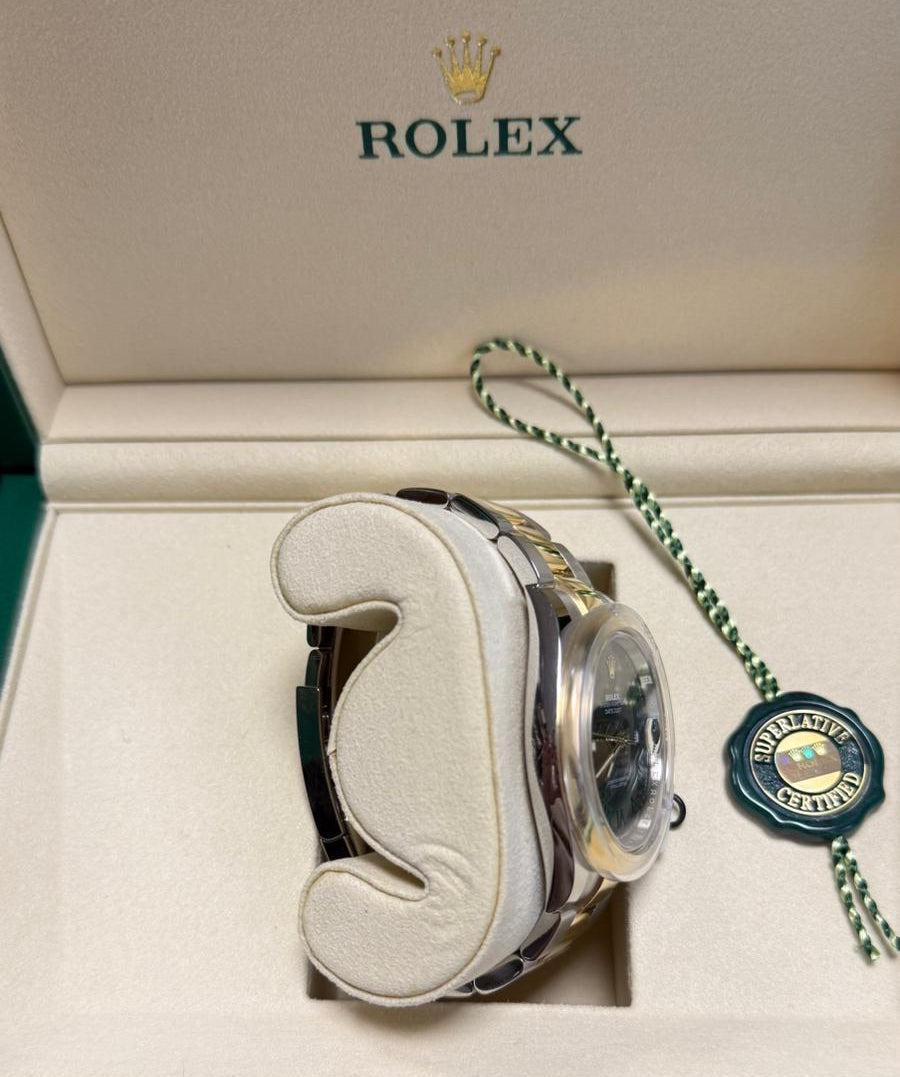 ROLEX Datejust Wimbledon 41mm Acier et Or Jaune Bracelet Oyster Cadran Gris Wimbledon