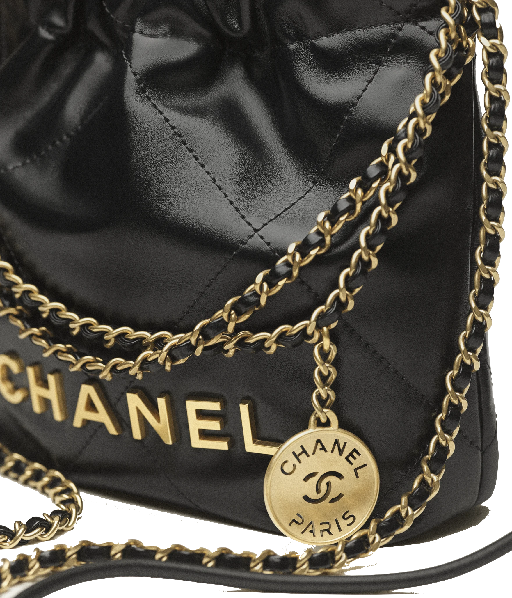 CHANEL Chanel 22 Mini Handbag Noir Finition Dorée