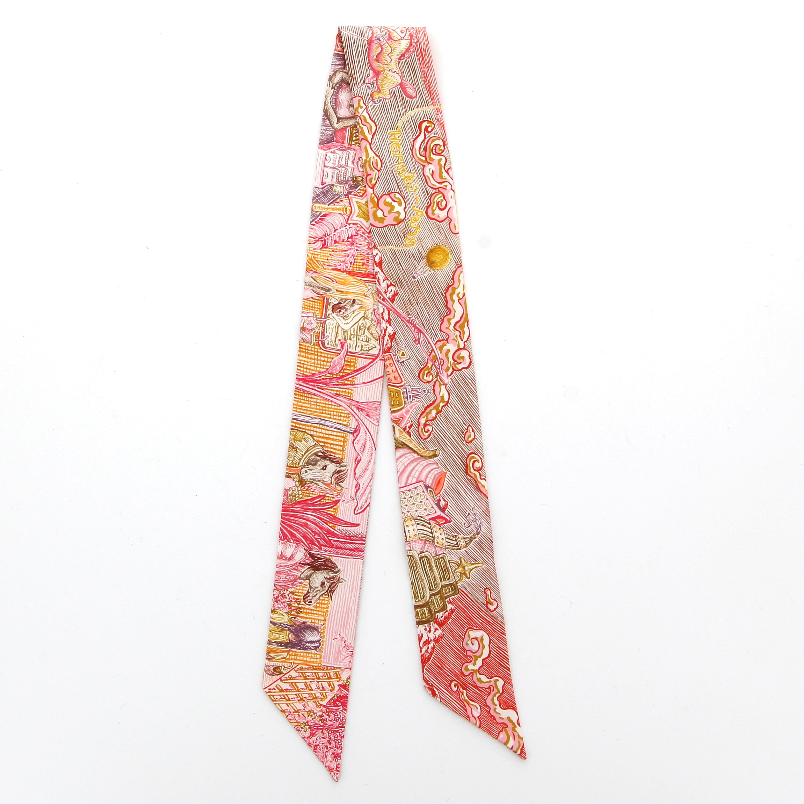 Twilly Soie City Of Light Hg Rose Jaune Or Rouge