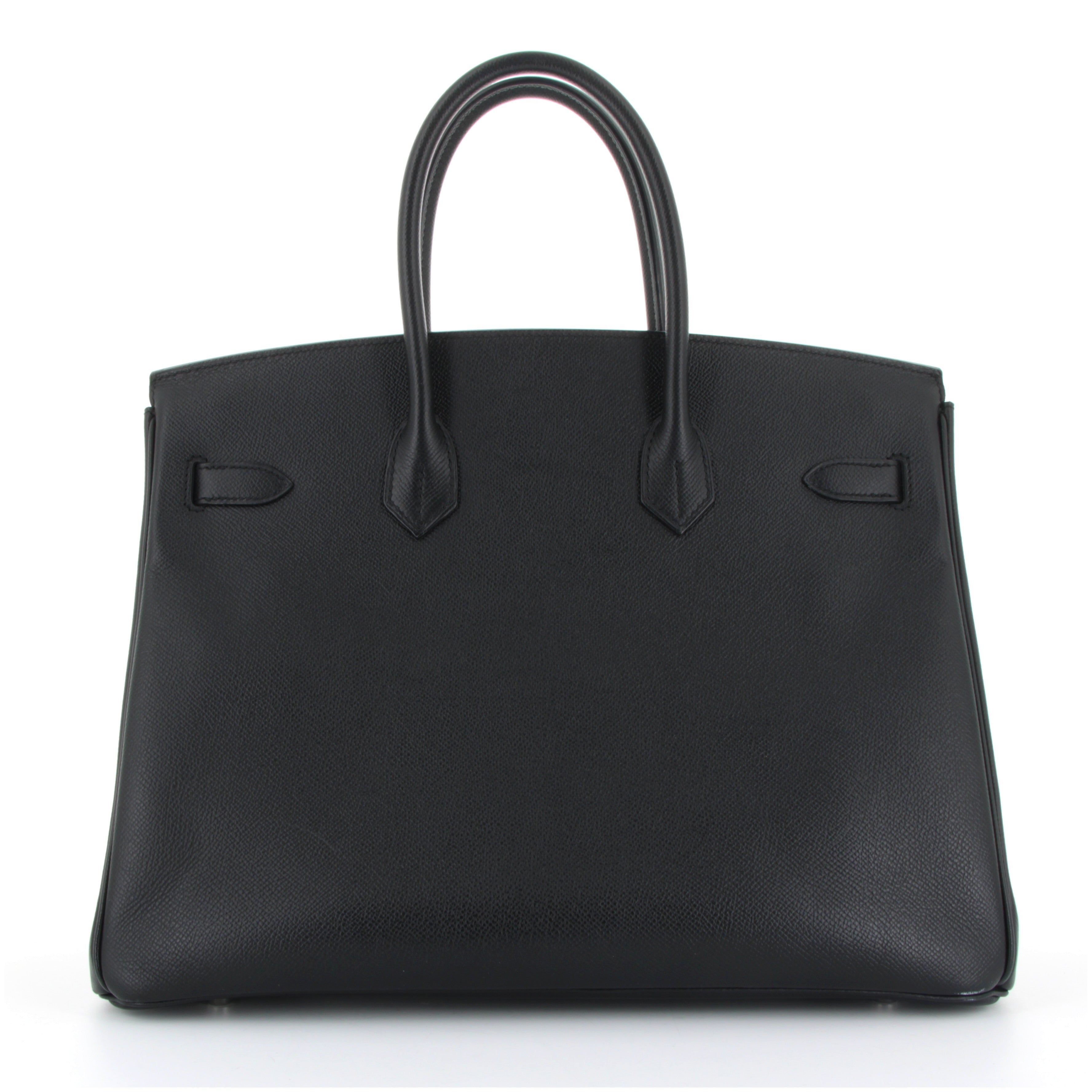 Birkin 35 Noir Epsom finition paladie