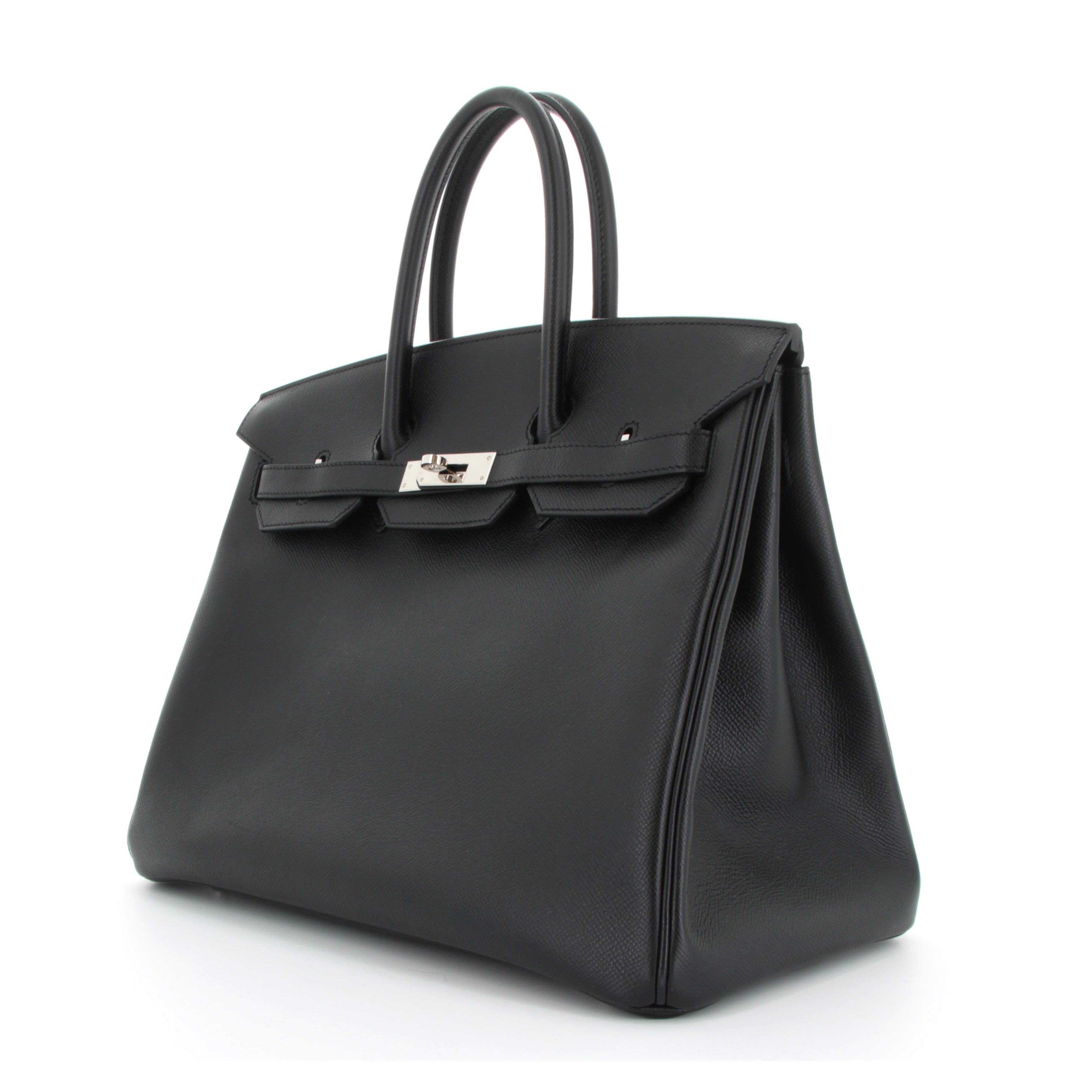 Birkin 35 Noir Epsom finition paladie