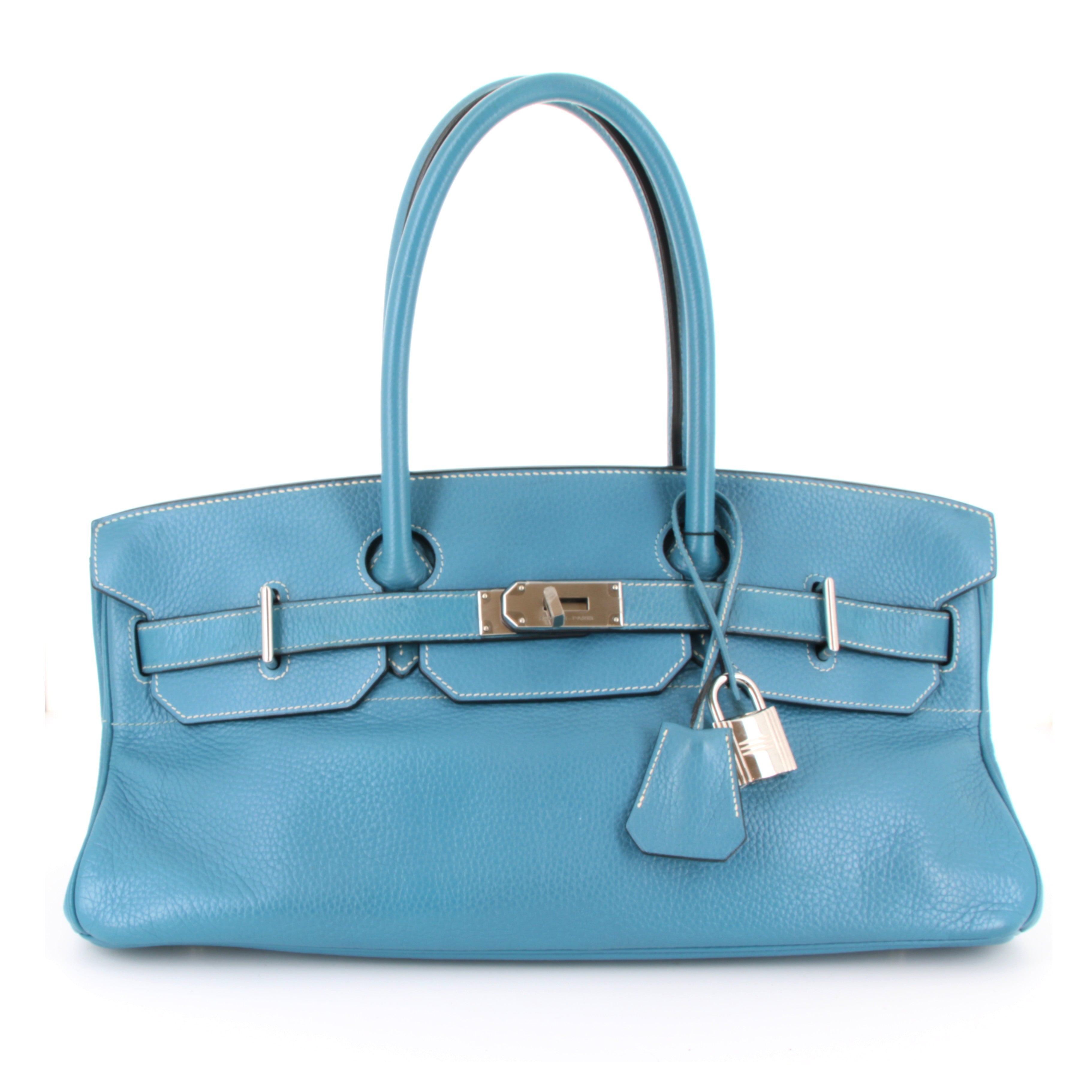 HERMES Birkin Shoulder 42 Bleu Jean Trillion Clemence Finition Palladie