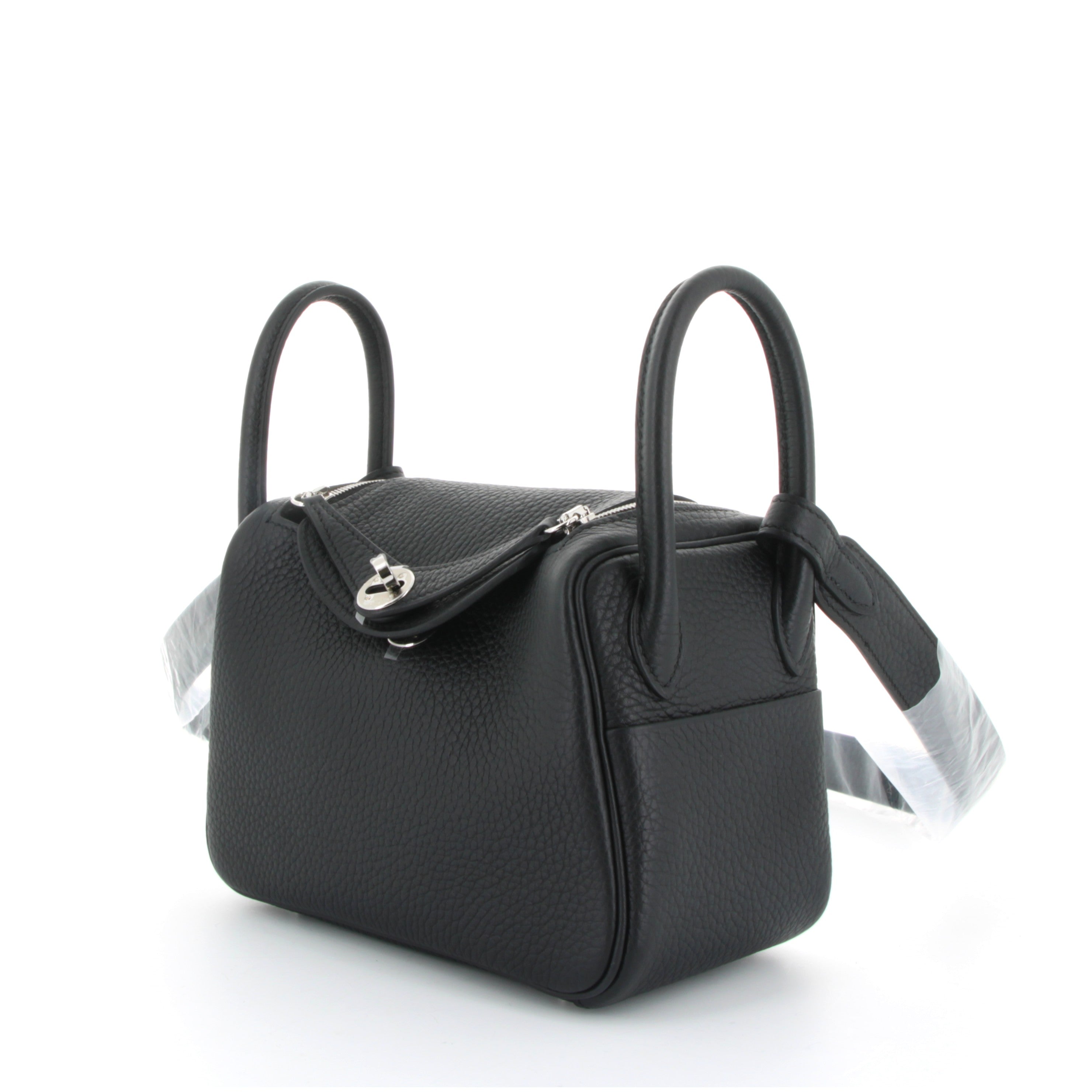 Hermes Lindy Mini Noir Taurillon Clemence Finition Palladié