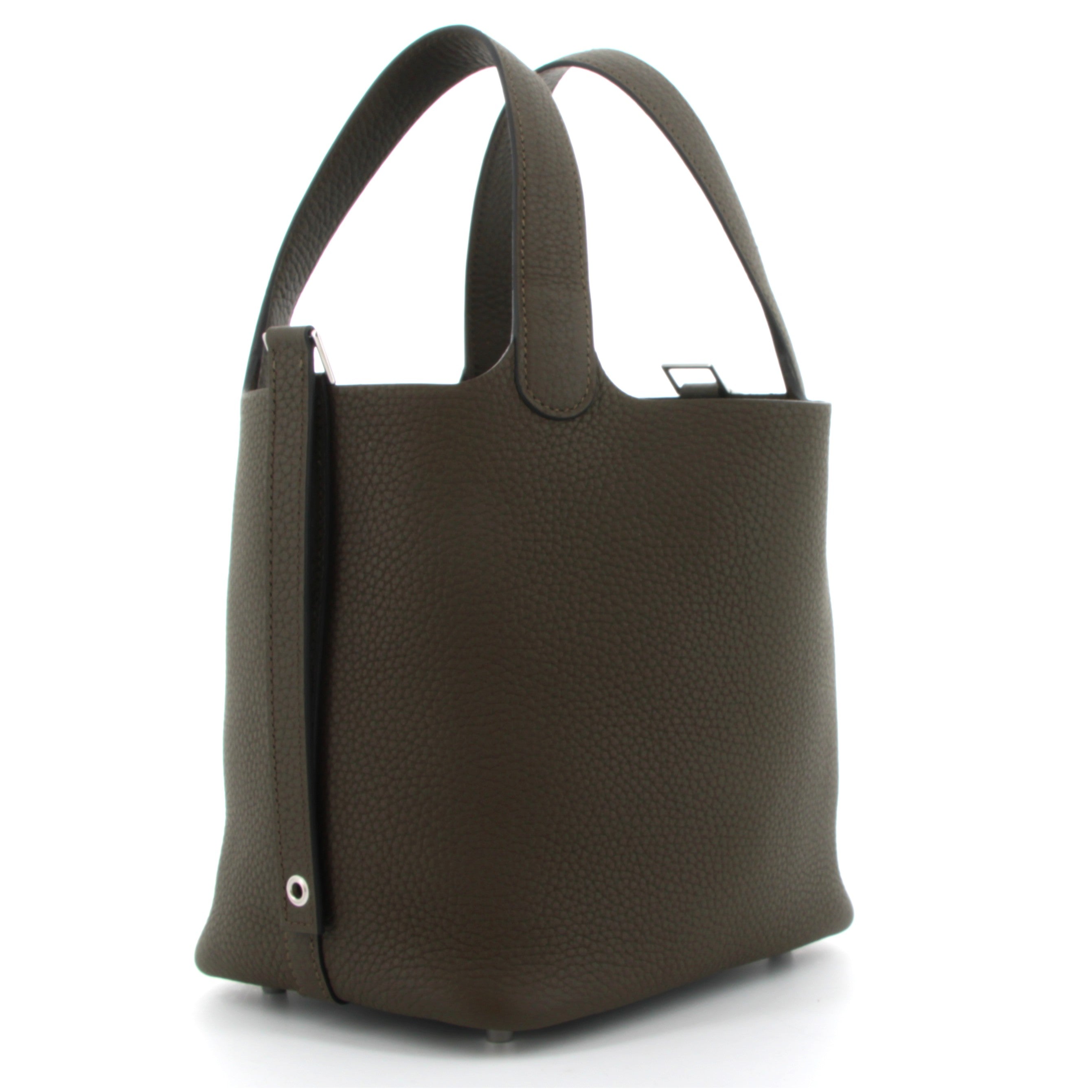 HERMES Picotin 18 Vert Loden Taurillon Clemence Finition Palladie