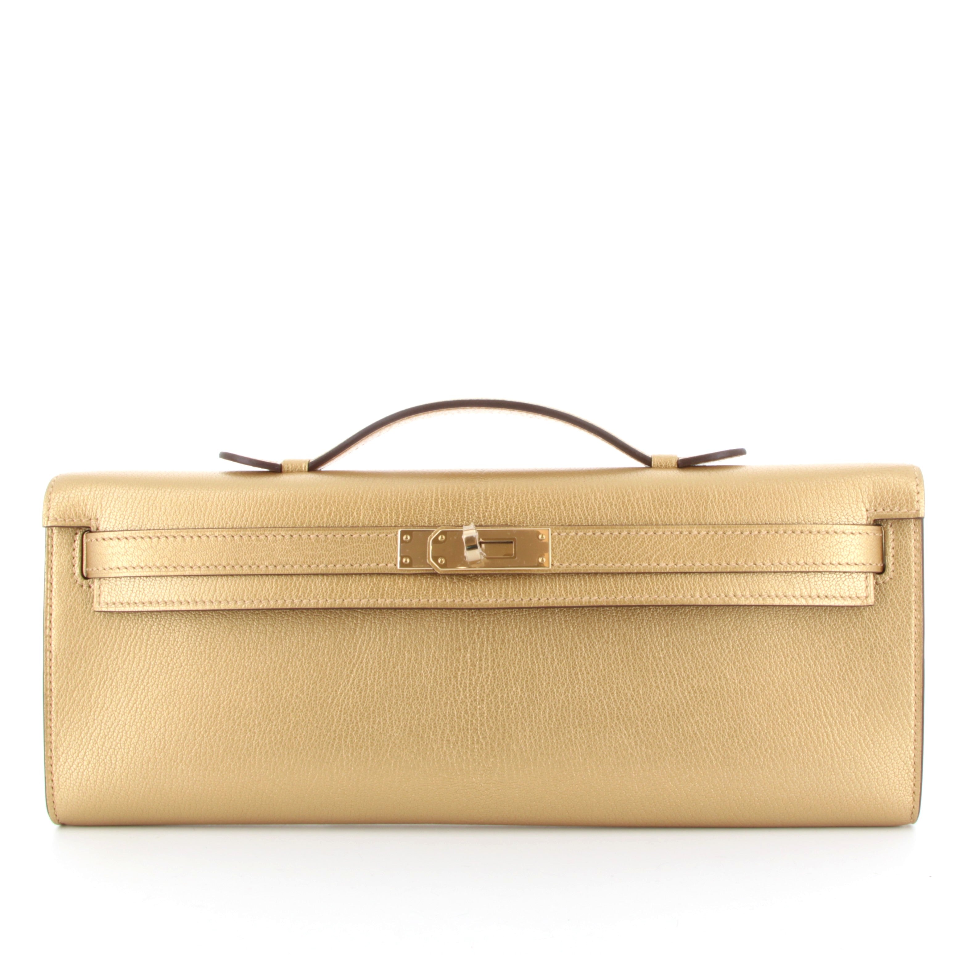 Hermes Kelly Cut Chamkilight Dore Chevre Finition Or Jaune