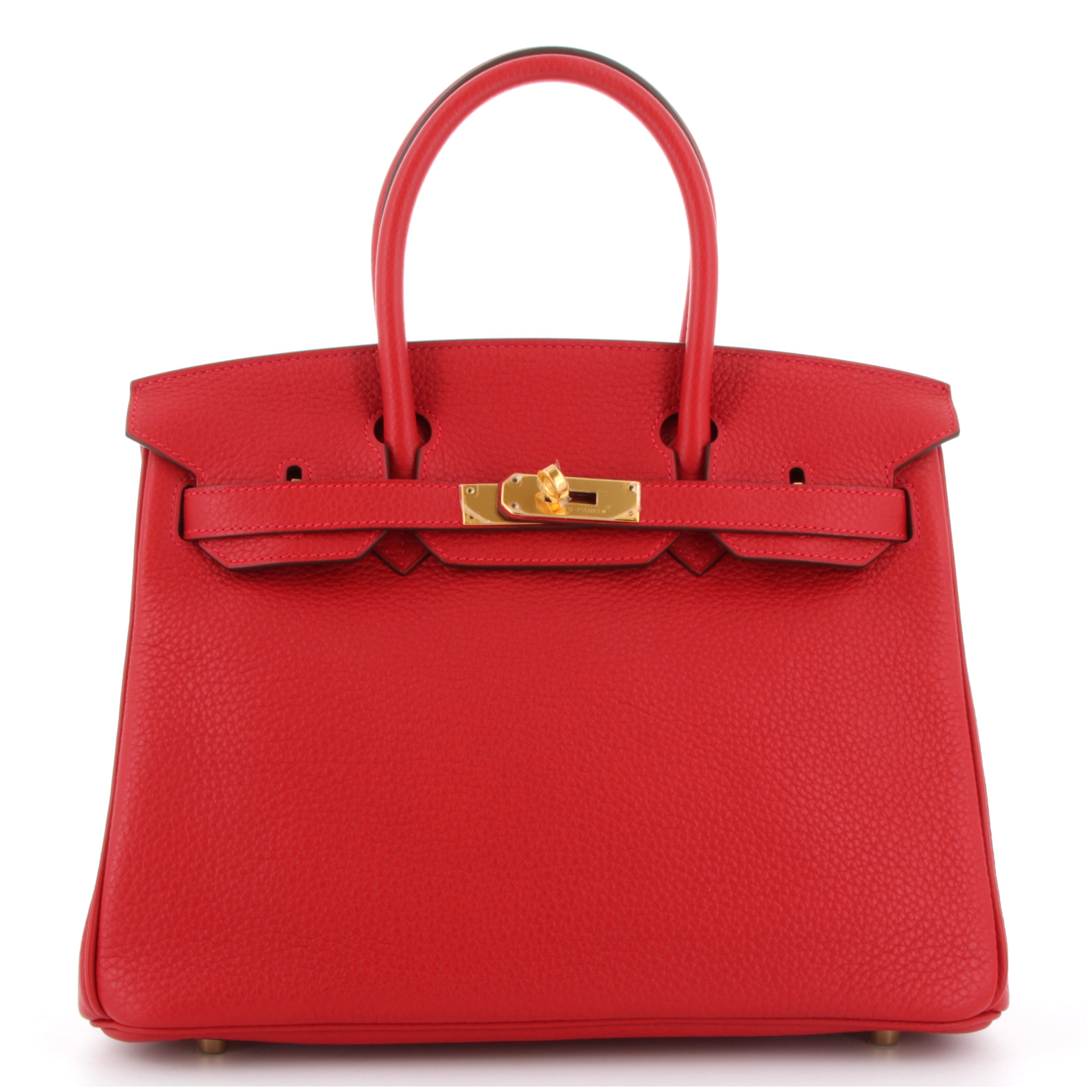 Birkin 30 Rouge Casaque Togo Finition Or Jaune