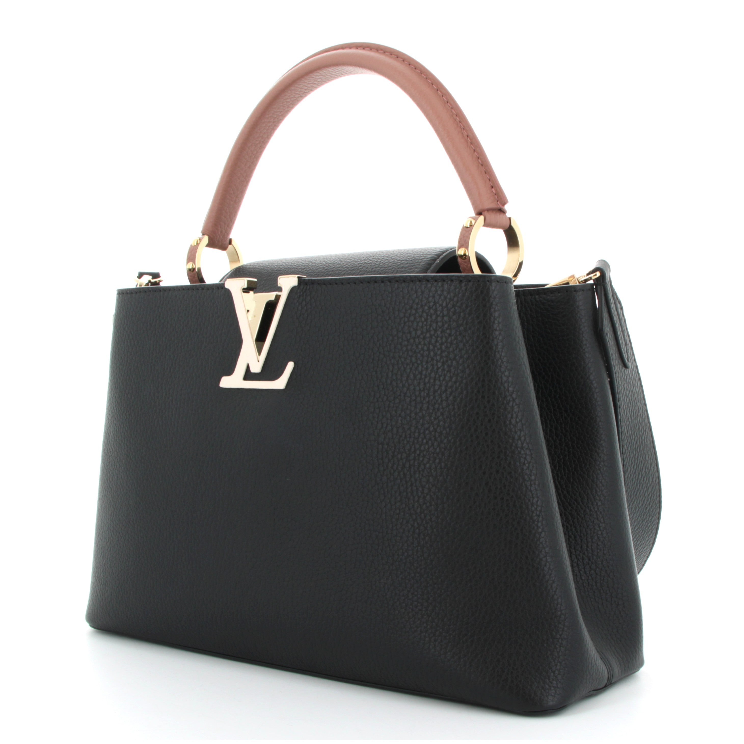 Louis Vuitton Capucines MM Noir Beige Finition Or Jaune