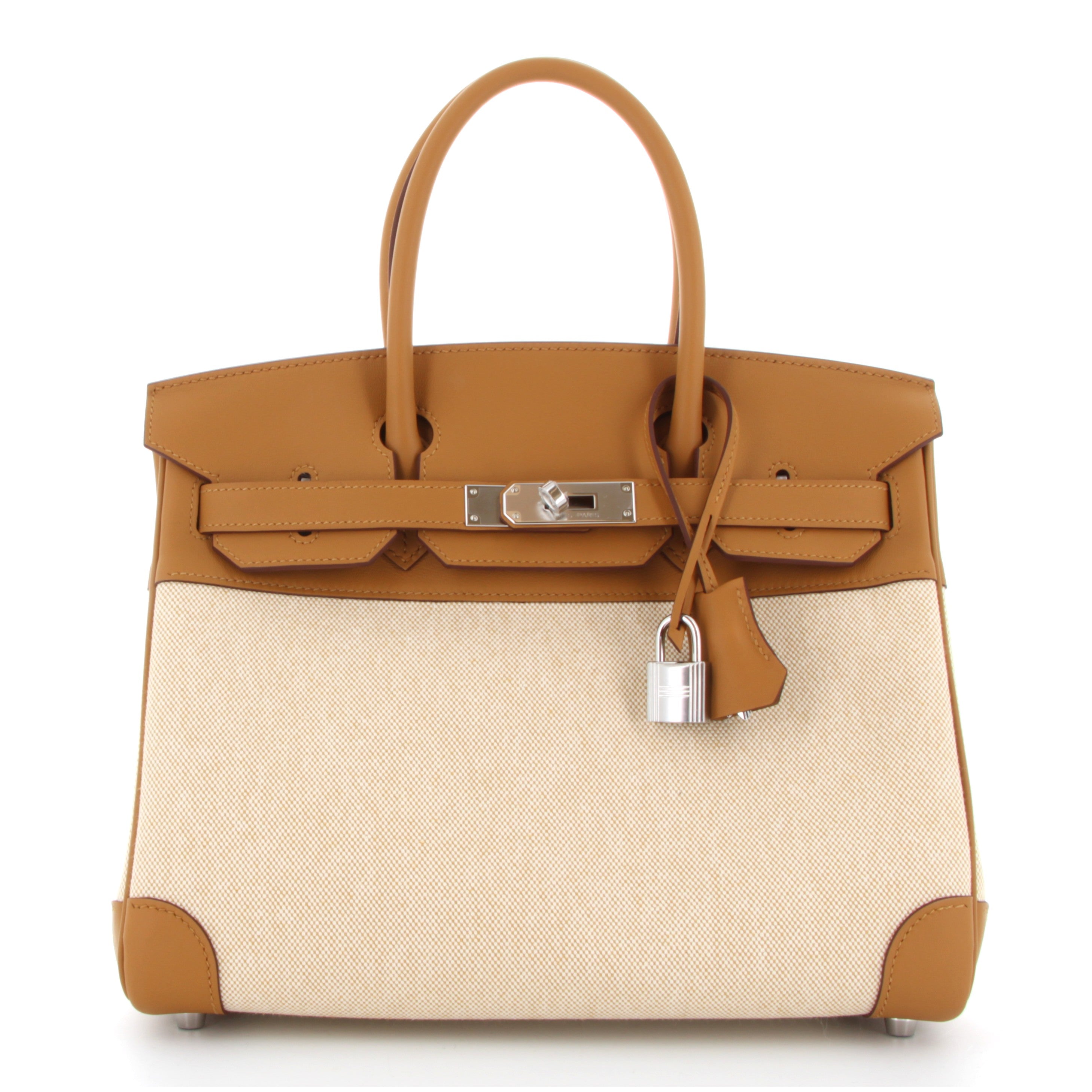 Hermes Birkin 30 Toile Gold Swift finition Paladié