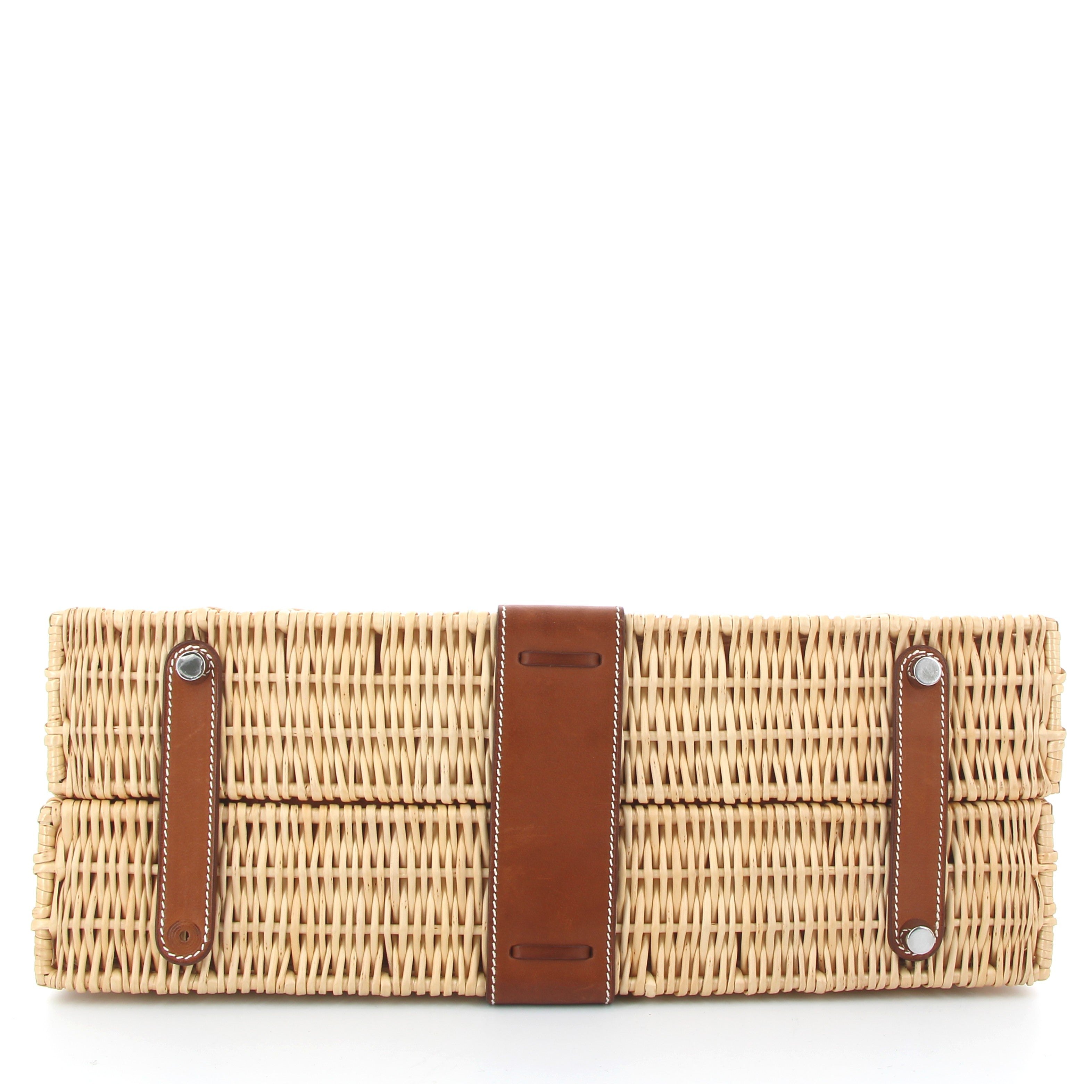 Hermes Kelly 35 Picnic Gold Rotin Barénia Finition Palladié