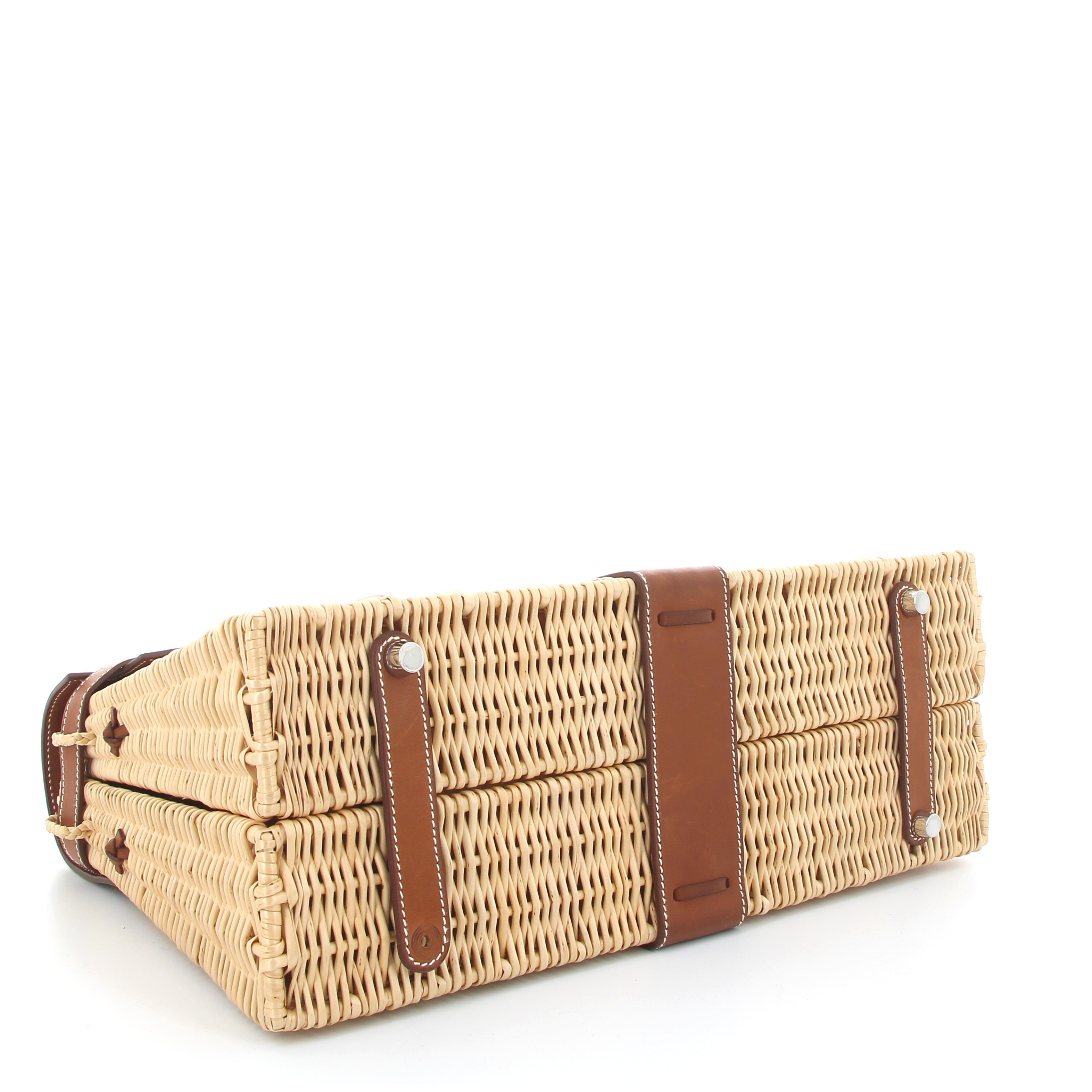 Hermes Kelly 35 Picnic Gold Rotin Barénia Finition Palladié