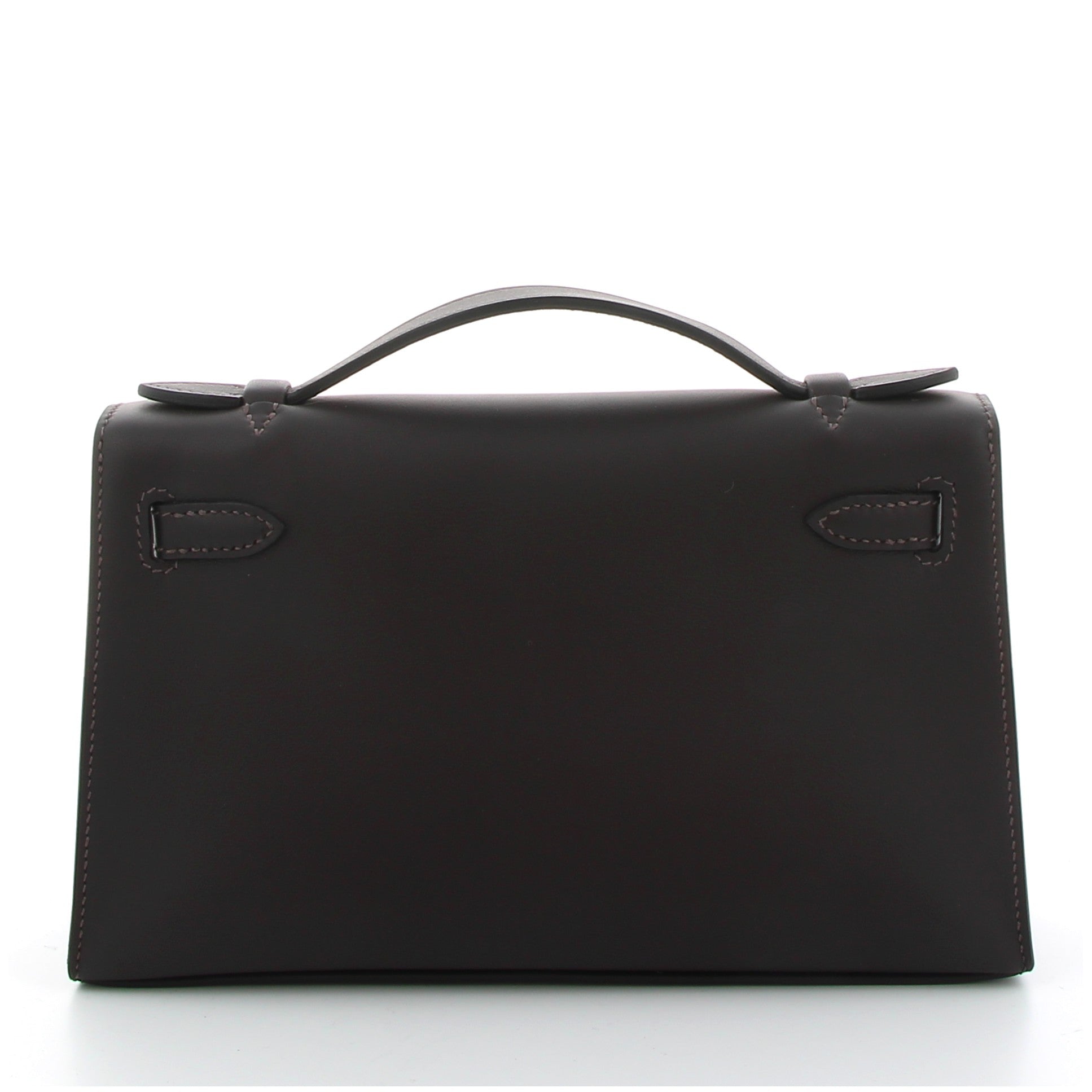 HERMES KELLY POCHETTE BAI BRUN SWIFT PERSO FINITION PERMABRASS