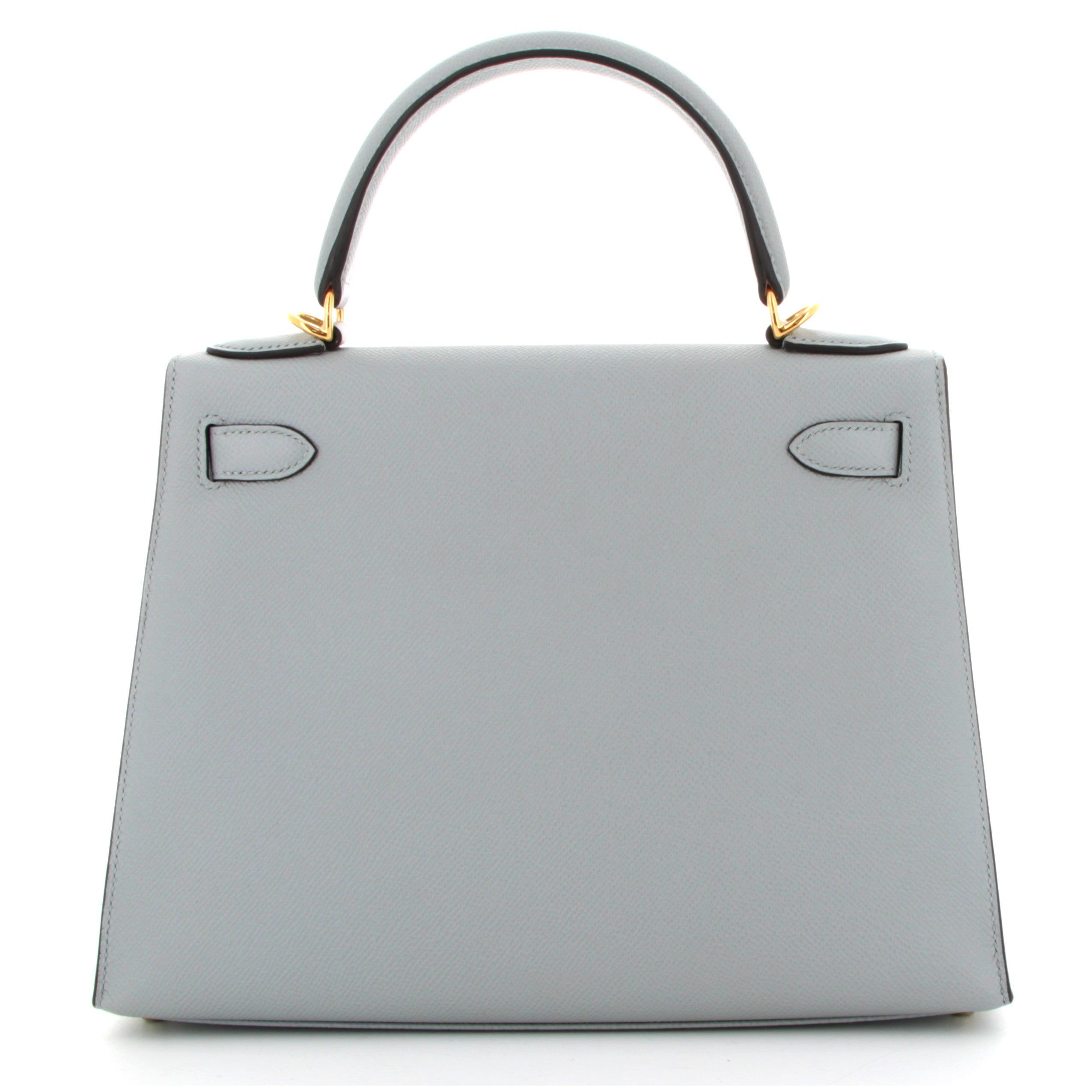 HERMÈS KELLY 28 EPSOM BLEU GLACIER FINITION OR JAUNE