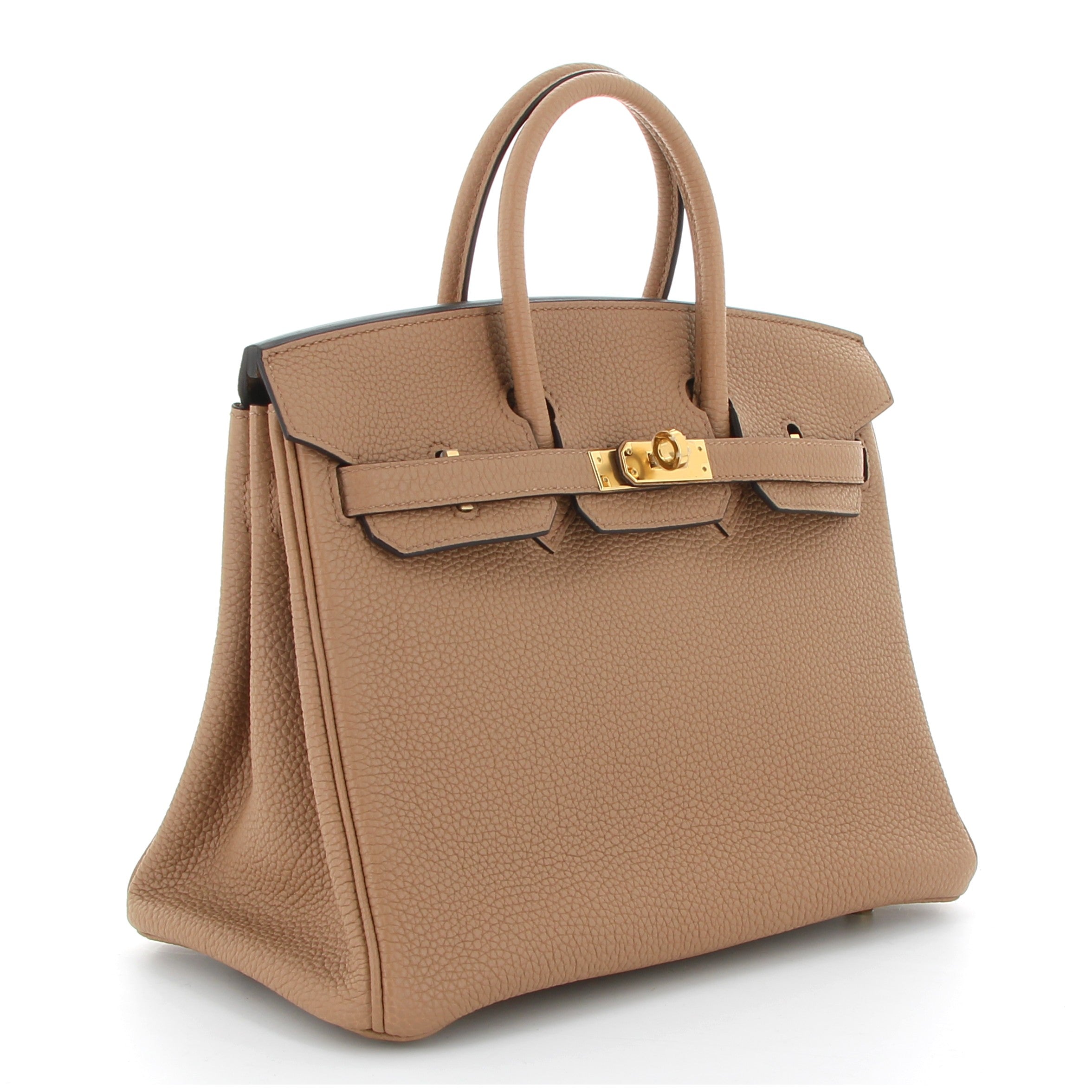 HERMÈS BIRKIN 25 CHAI CUIR TOGO FINITION OR JAUNE