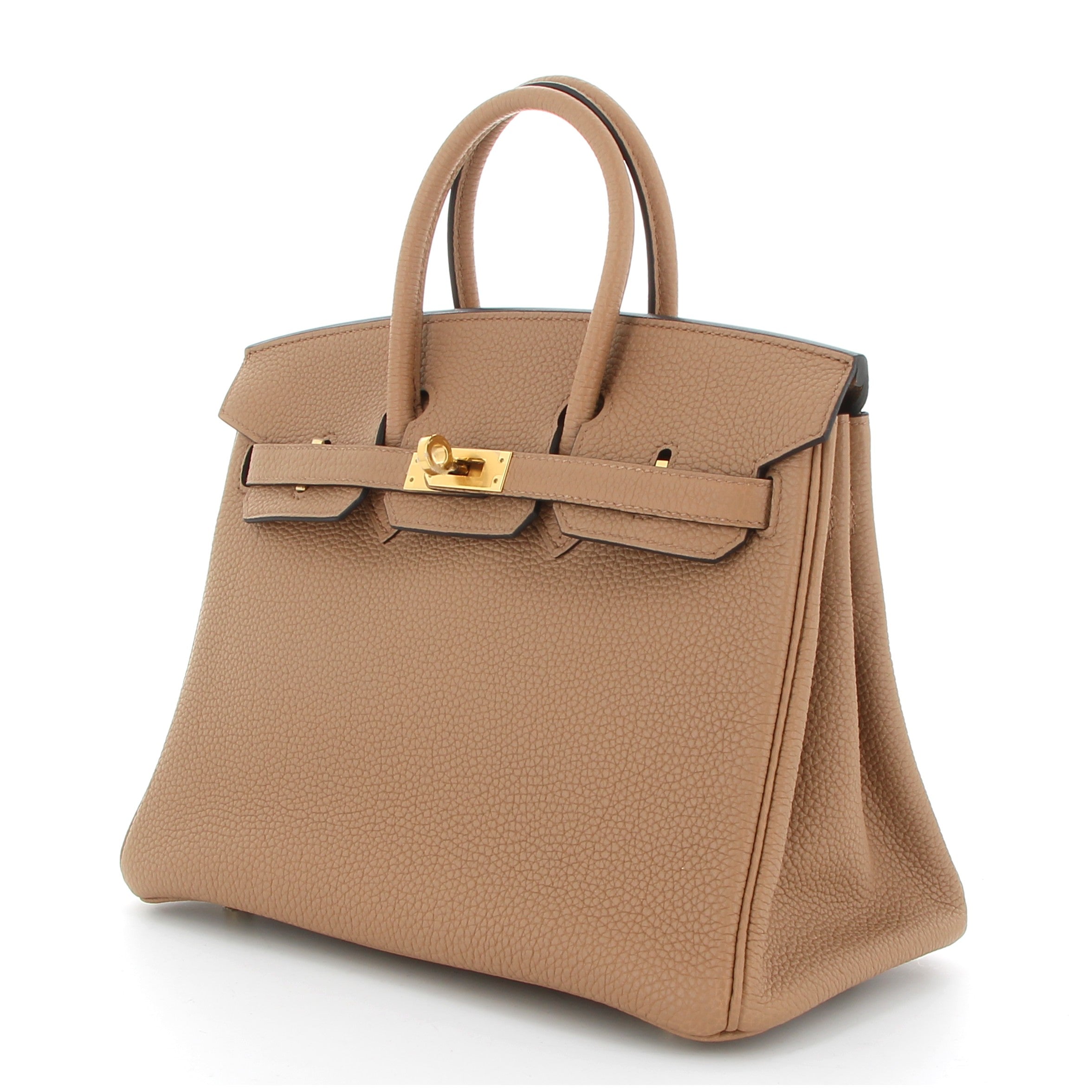 HERMÈS BIRKIN 25 CHAI CUIR TOGO FINITION OR JAUNE
