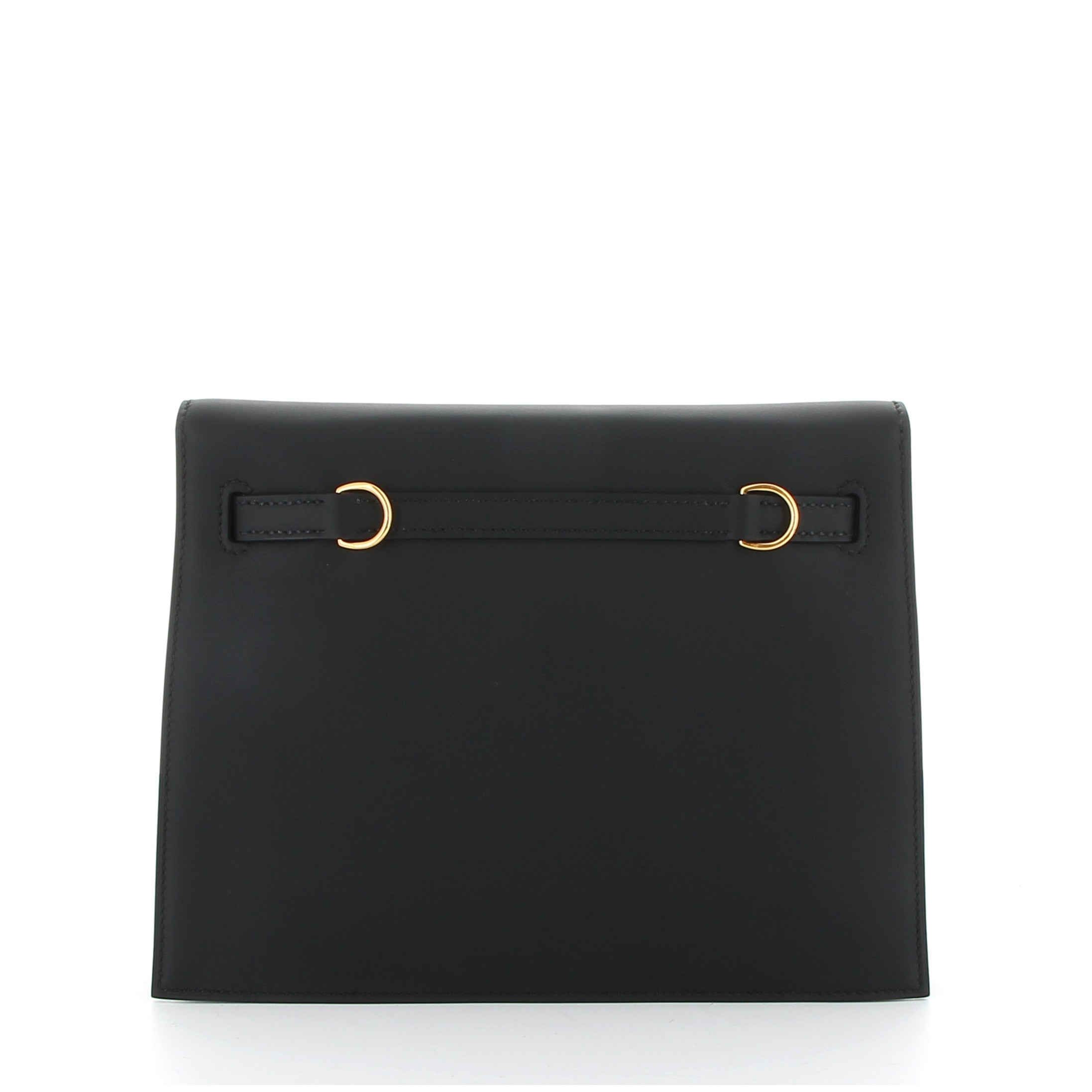 HERMÈS KELLY DANSE NOIR CUIR SWIFT FINITION OR JAUNE