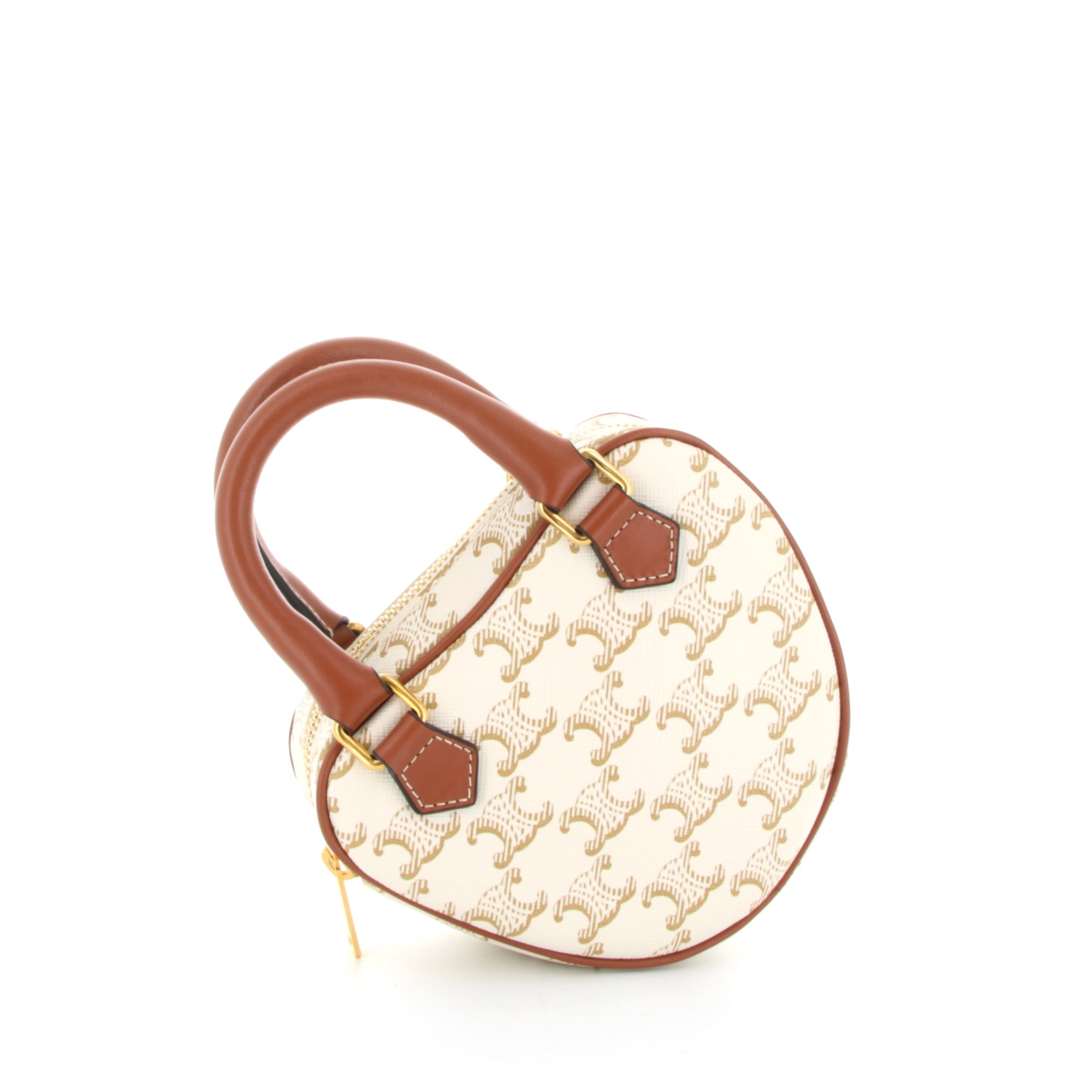 Céline Heart Medium Triomphe En cuir De Veau Blanc Finition Or Jaune