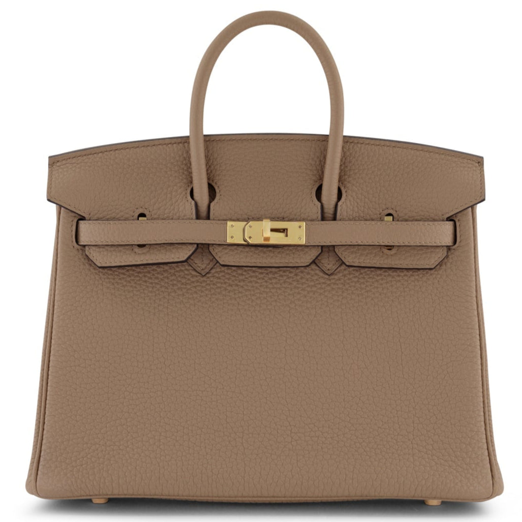 HERMES Birkin 25 Chai Cuir Togo Finition Or Jaune