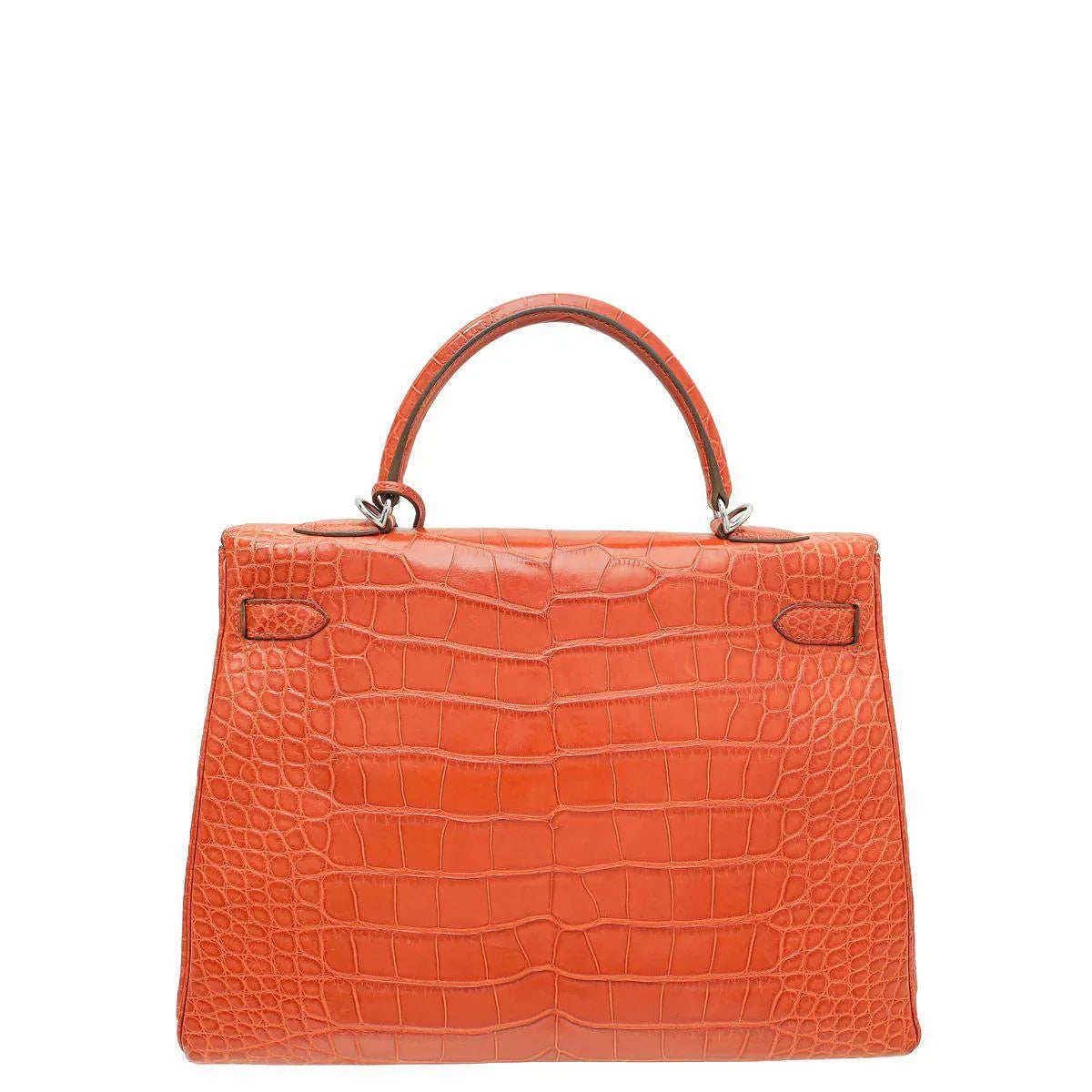 HERMES Kelly 35 Sanguine Crocodile Finition Palladié