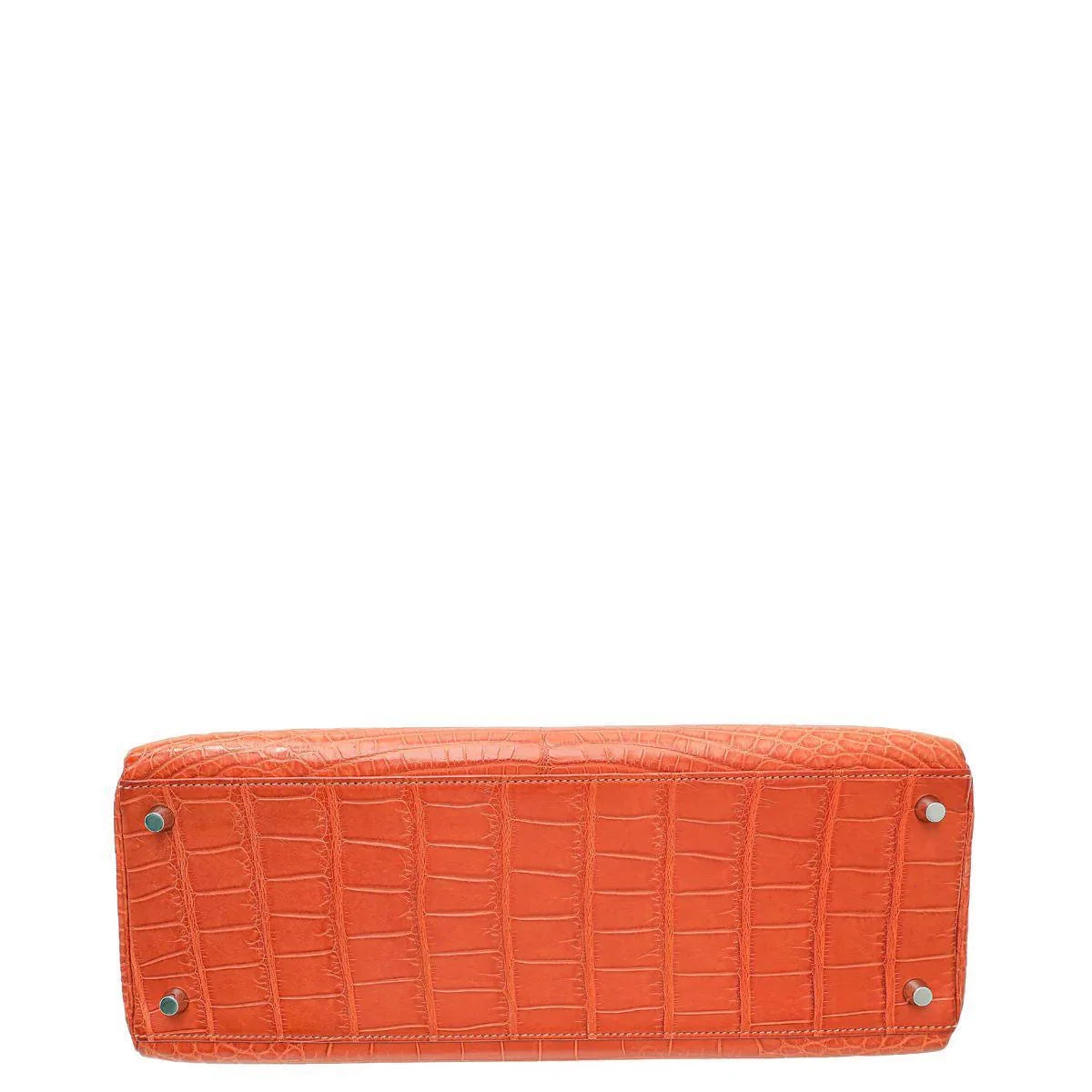 HERMES Kelly 35 Sanguine Crocodile Finition Palladié