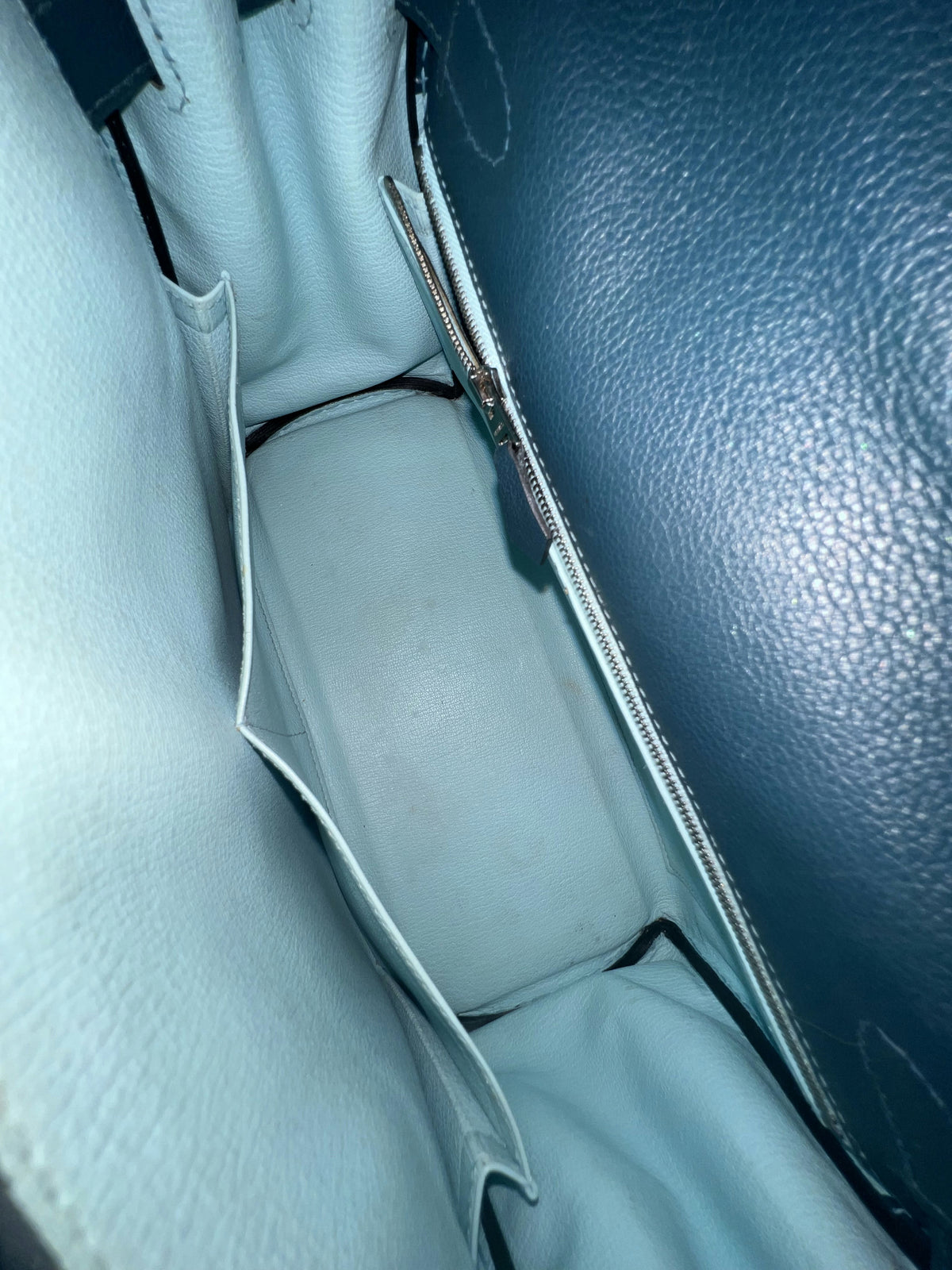 HERMÈS KELLY 28 SELLIER EPSOM BLEU COBALT VERSO BLEU ATOLL FINITION PALLADIÉE