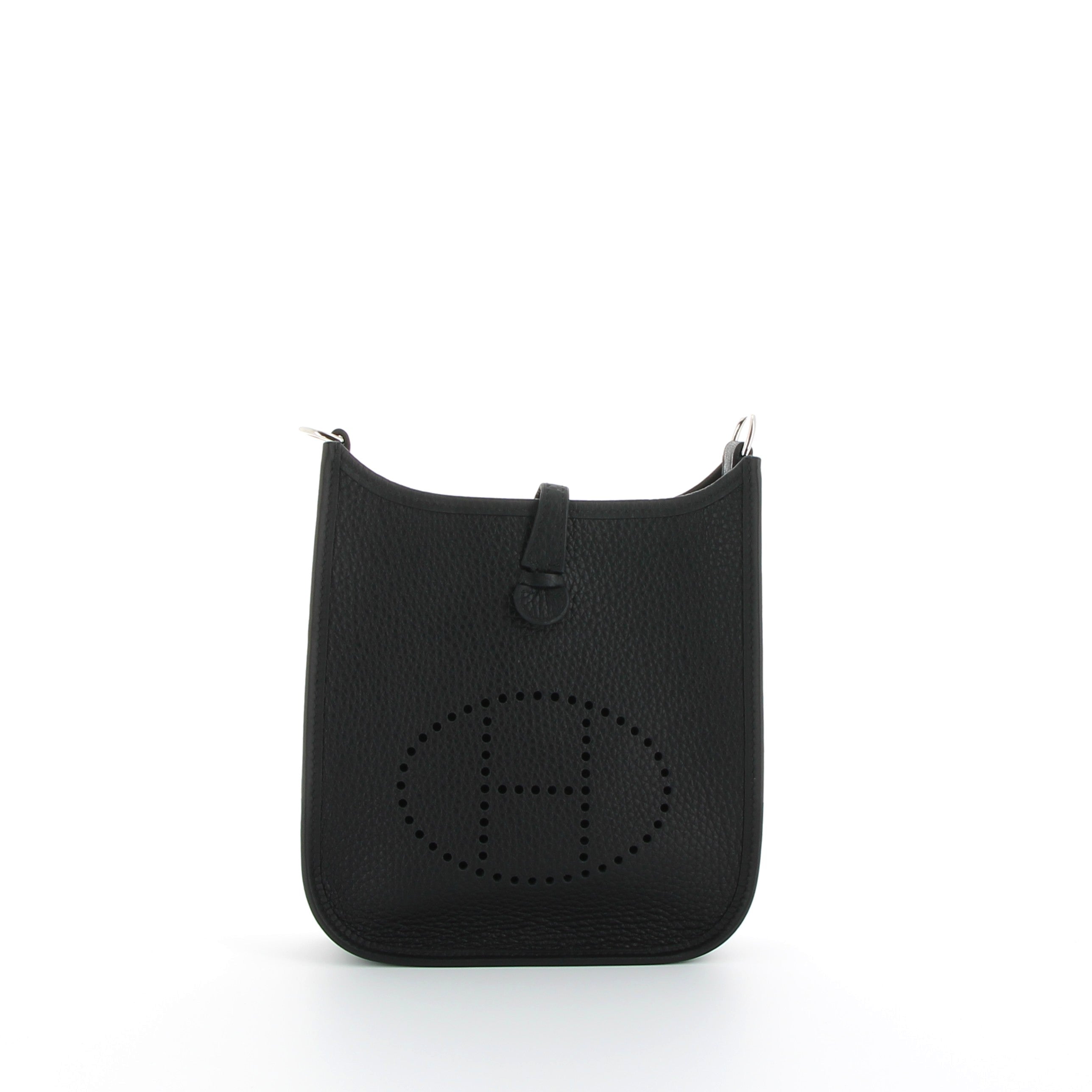 Hermès Mini Evelyne 16cm Black Taurillon Clemence with Palladium Hardware