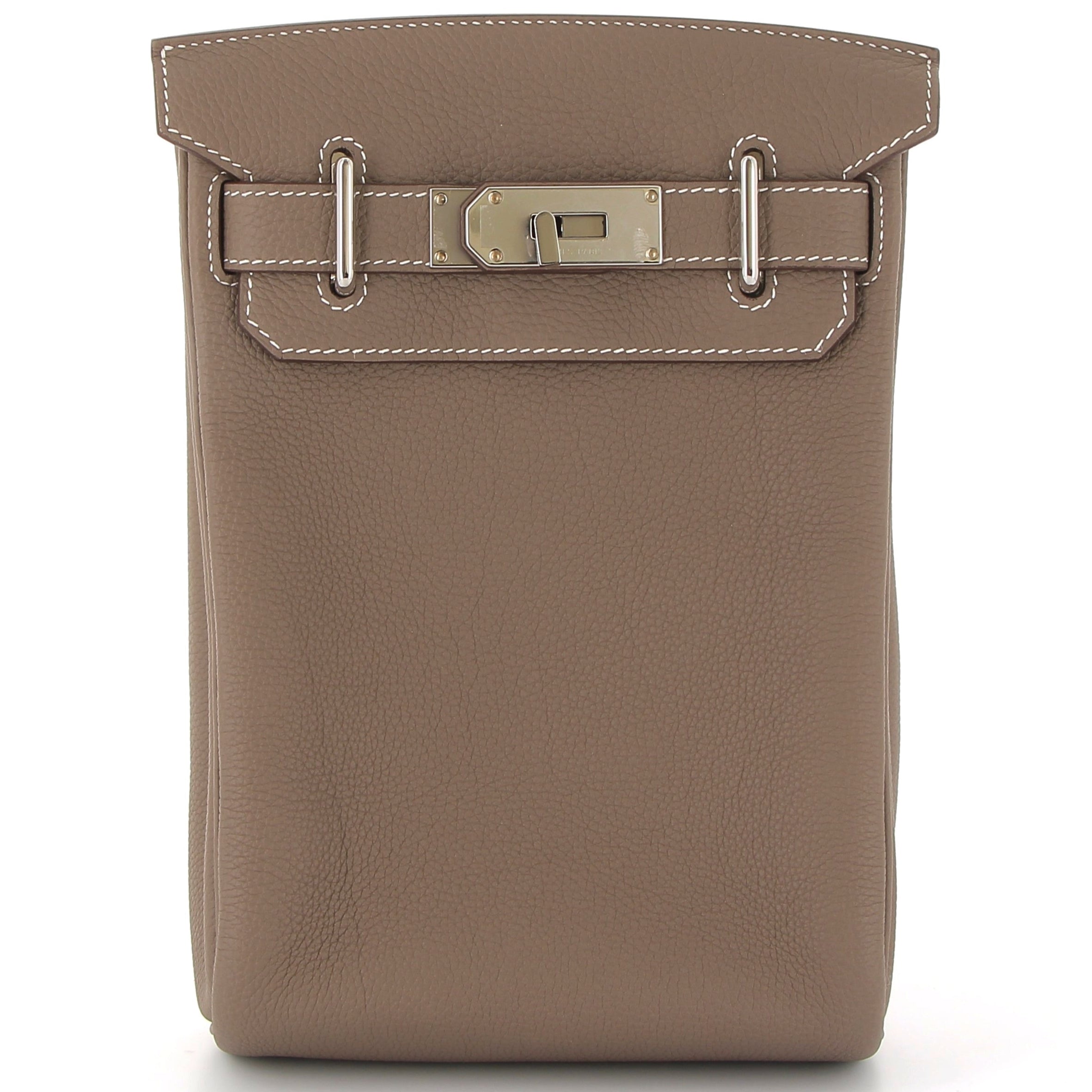HERMES Hac à Dos Etoupe Cuir Togo Finition Palladié
