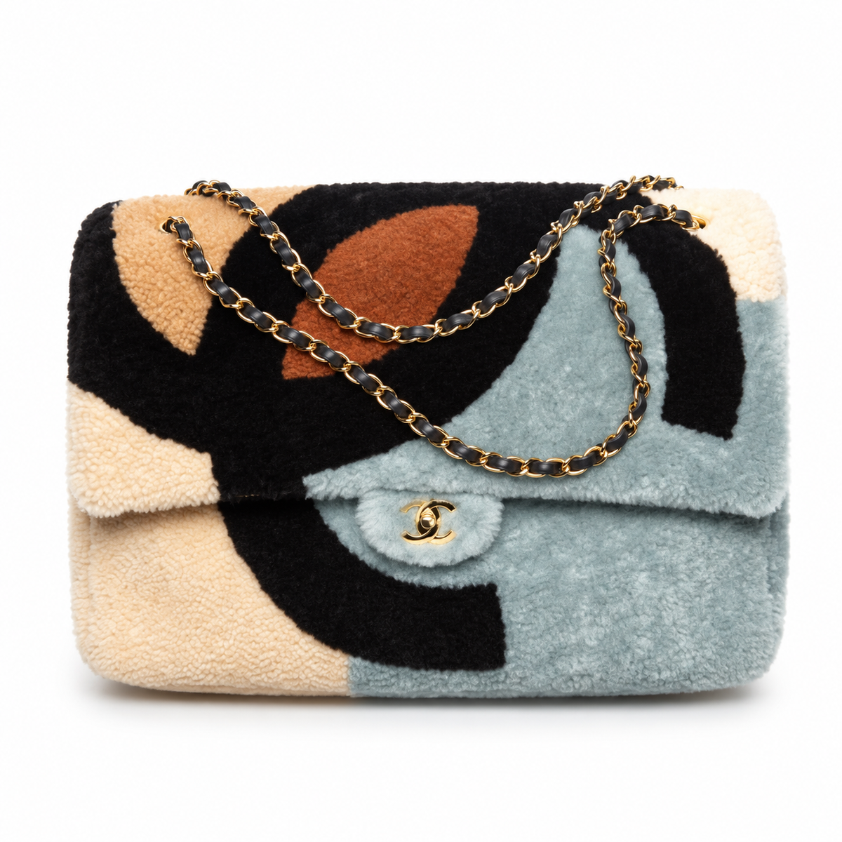 CHANEL MAXI SAC À RABAT EN AGNEAU LAINÉ MULTICOLORE | COCO NEIGE 2026
