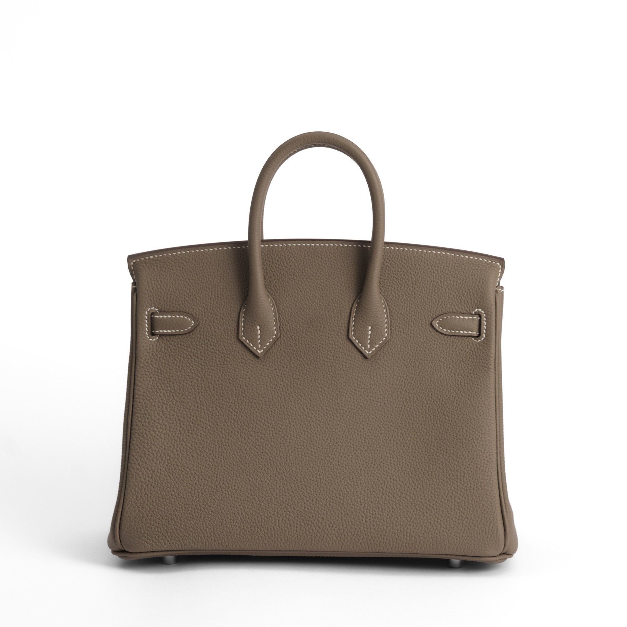 HERMES Birkin 25 Etoupe Cuir Togo Finition Palladié Brossé