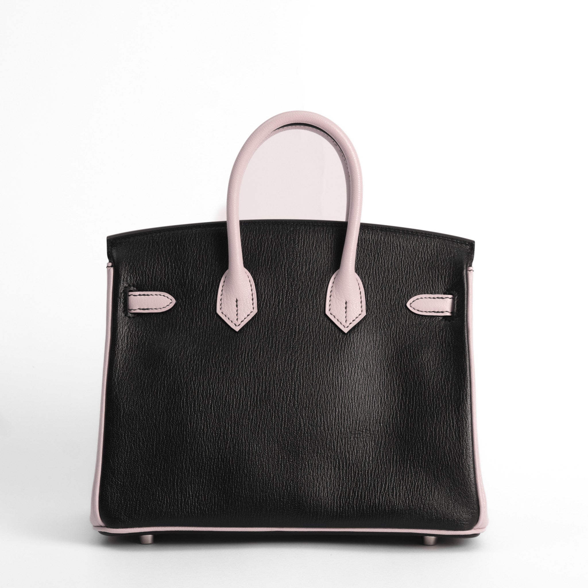 HERMES Birkin 25 HSS Noir / Rose Sakura Cuir Veau et Chèvre Finition Palladié