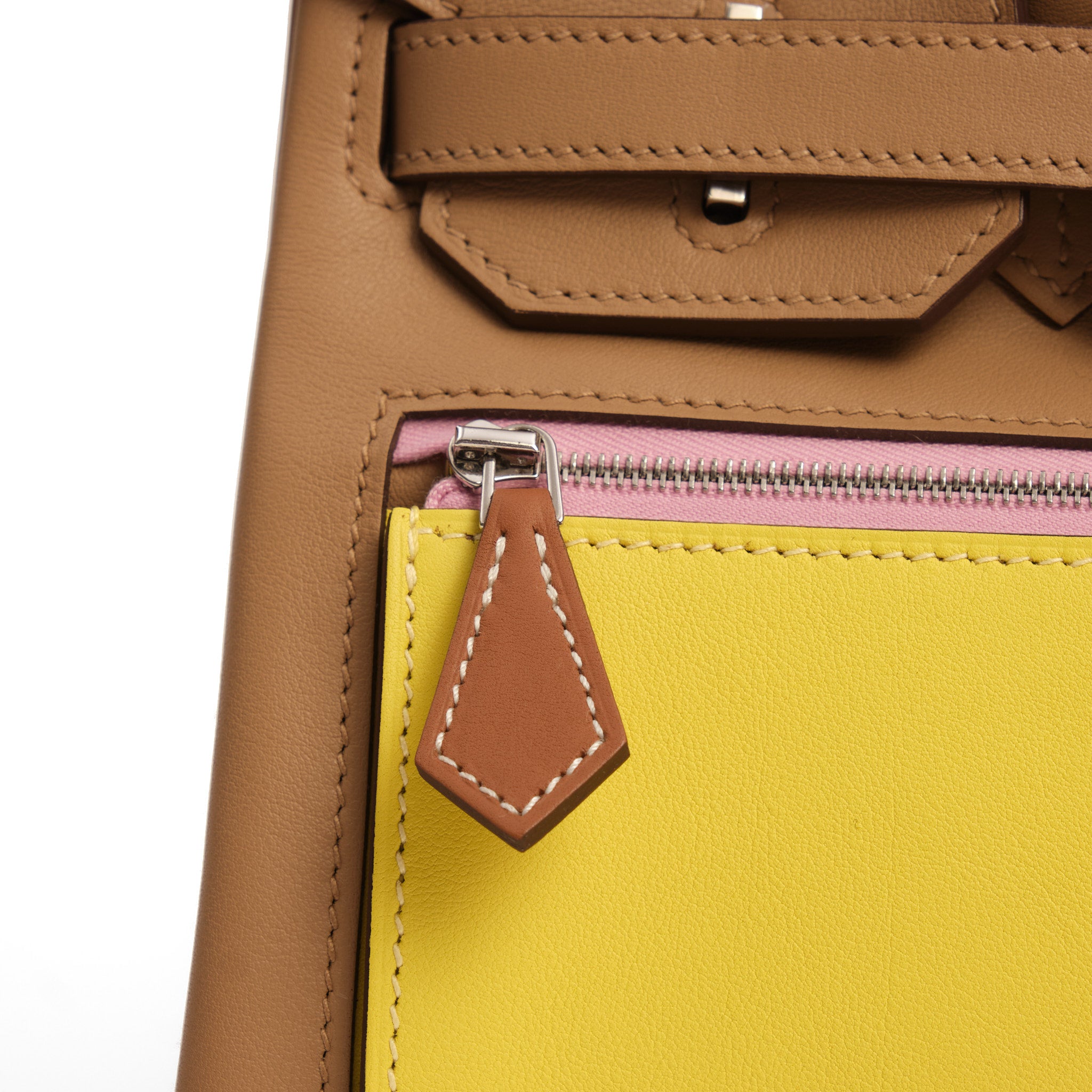 HERMES Birkin 30 Colormatic Chai/Lime/Bleu Brume/Cassis/Nata Cuir Swift Finition Palladié