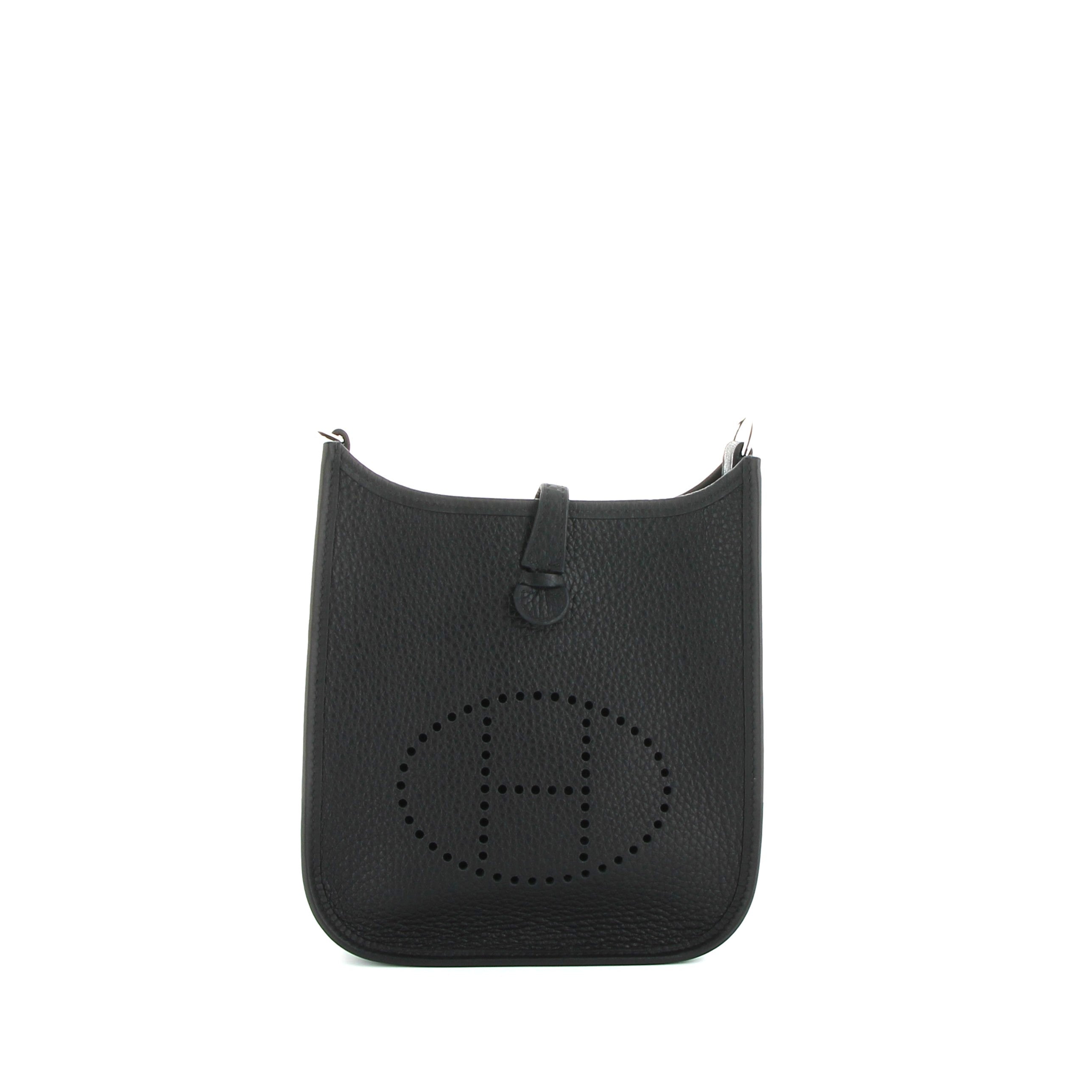 HERMÈS Mini Evelyne Noir Taurillon Clemence Finition Palladié