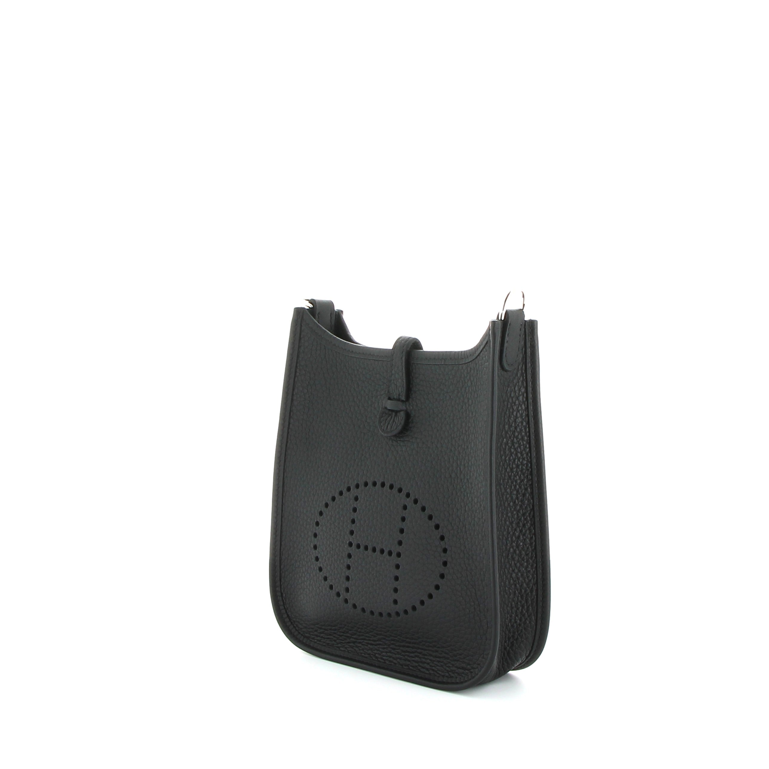 HERMÈS Mini Evelyne Noir Taurillon Clemence Finition Palladié