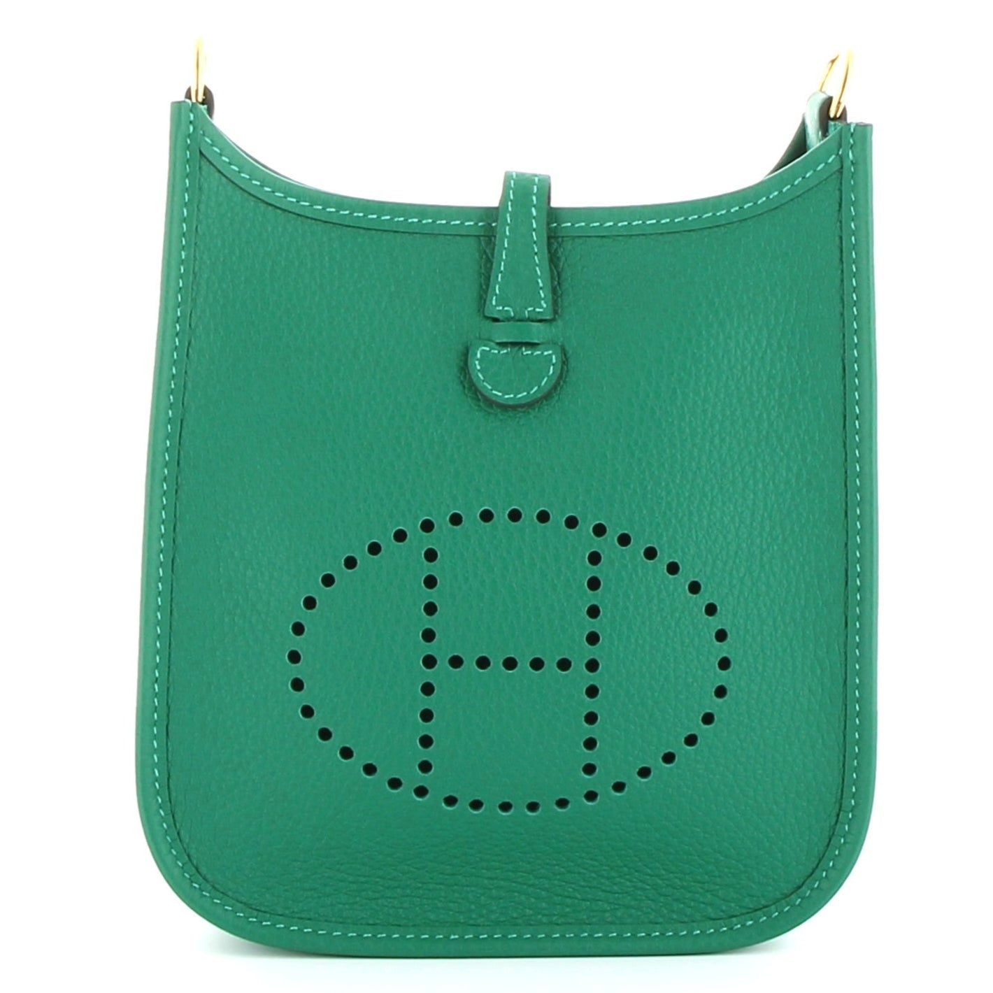 HERMÈS Mini Evelyne Vert Vertigo Taurillon Clemence Finition Palladié