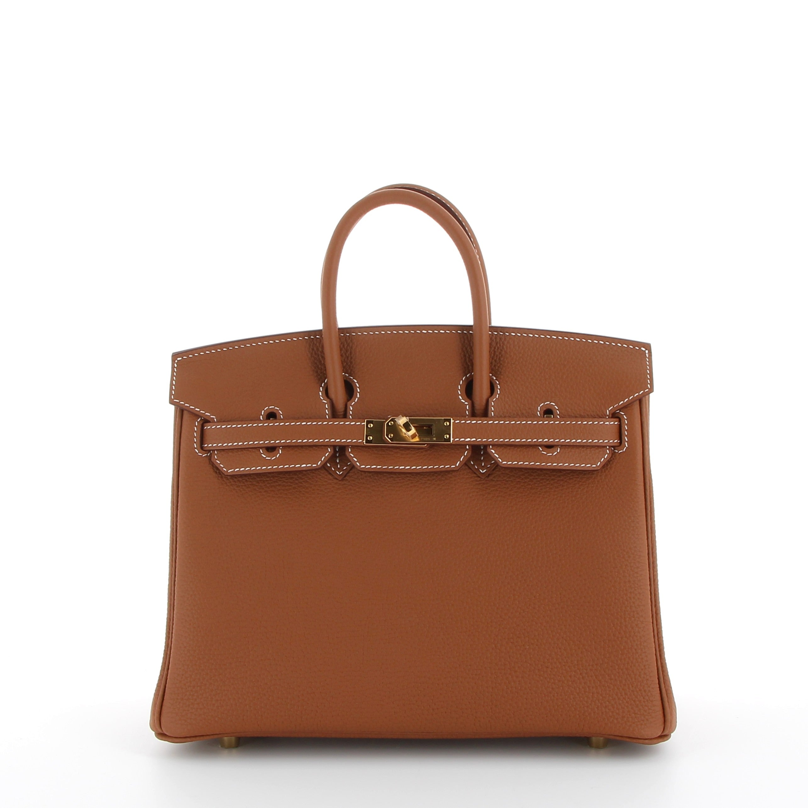 HERMÈS Birkin 25 cuir Togo Gold finition dorée