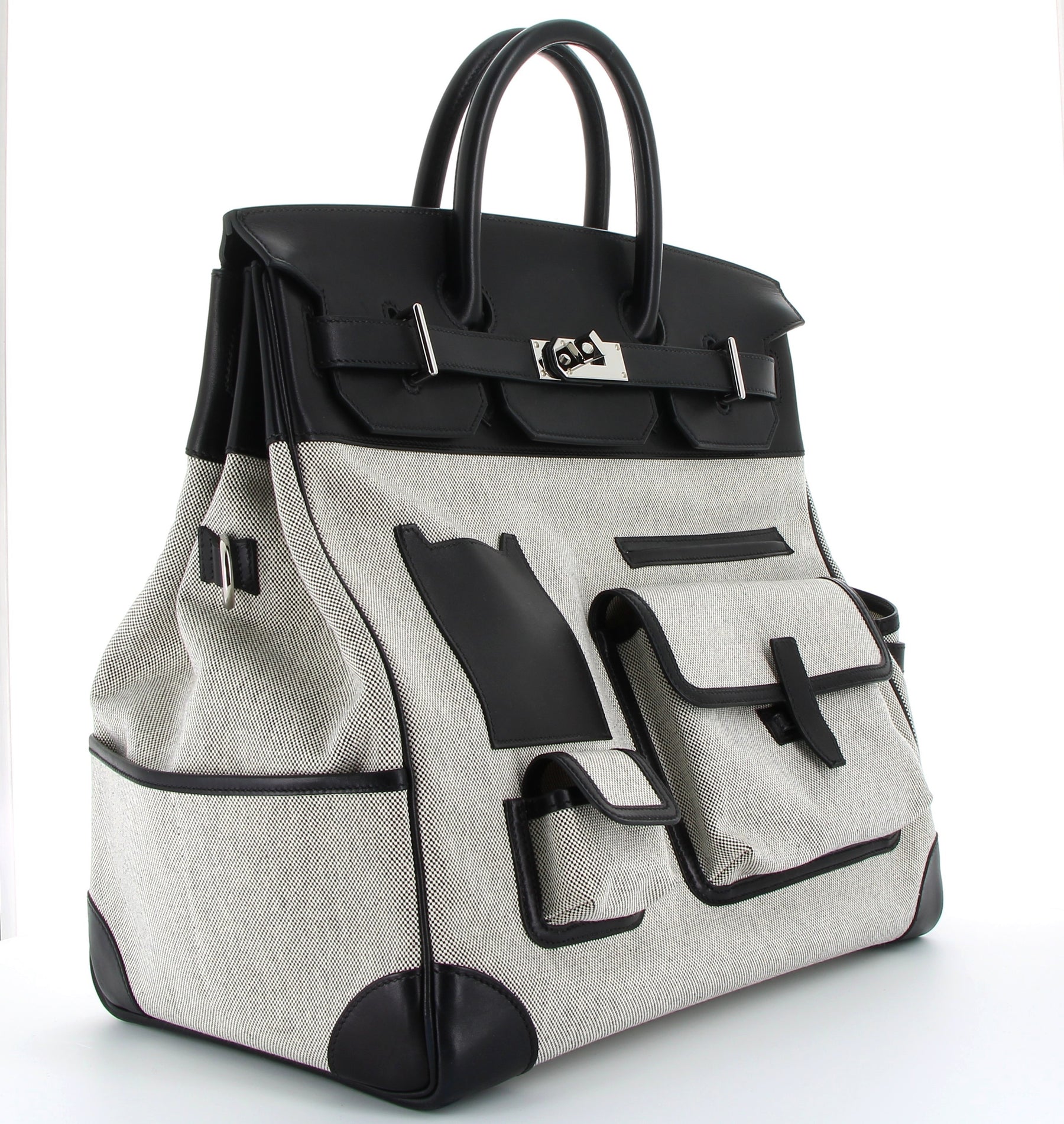 HERMES HAC Birkin 40 Cargo Noir Palladium Hardware