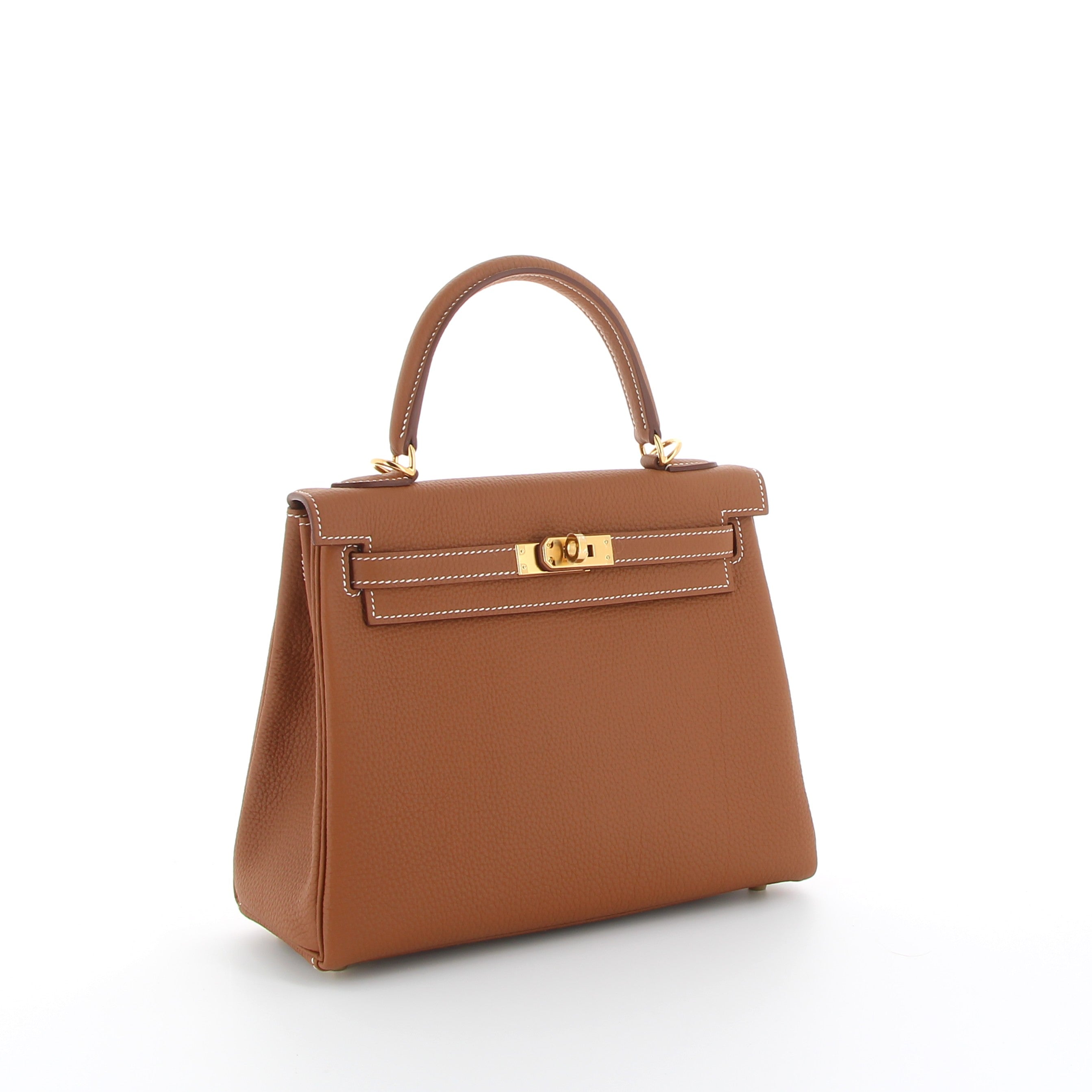 HERMÈS Kelly 25 cuir Togo Gold finition dorée