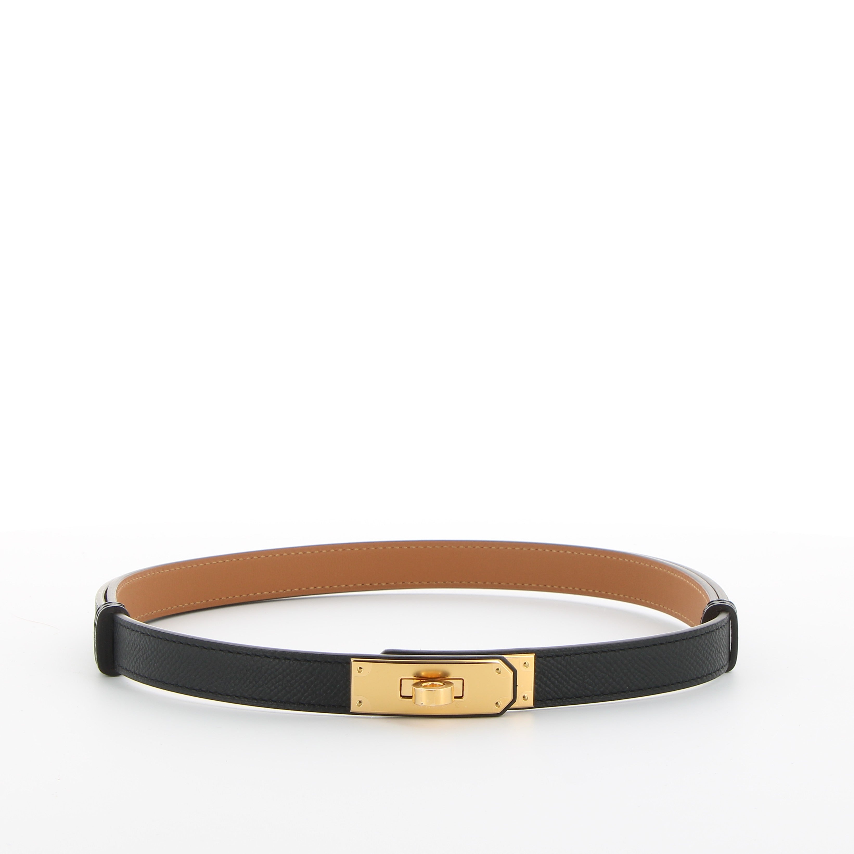 Hermès Kelly Belt 18 in Black Epsom & Gold Hardware