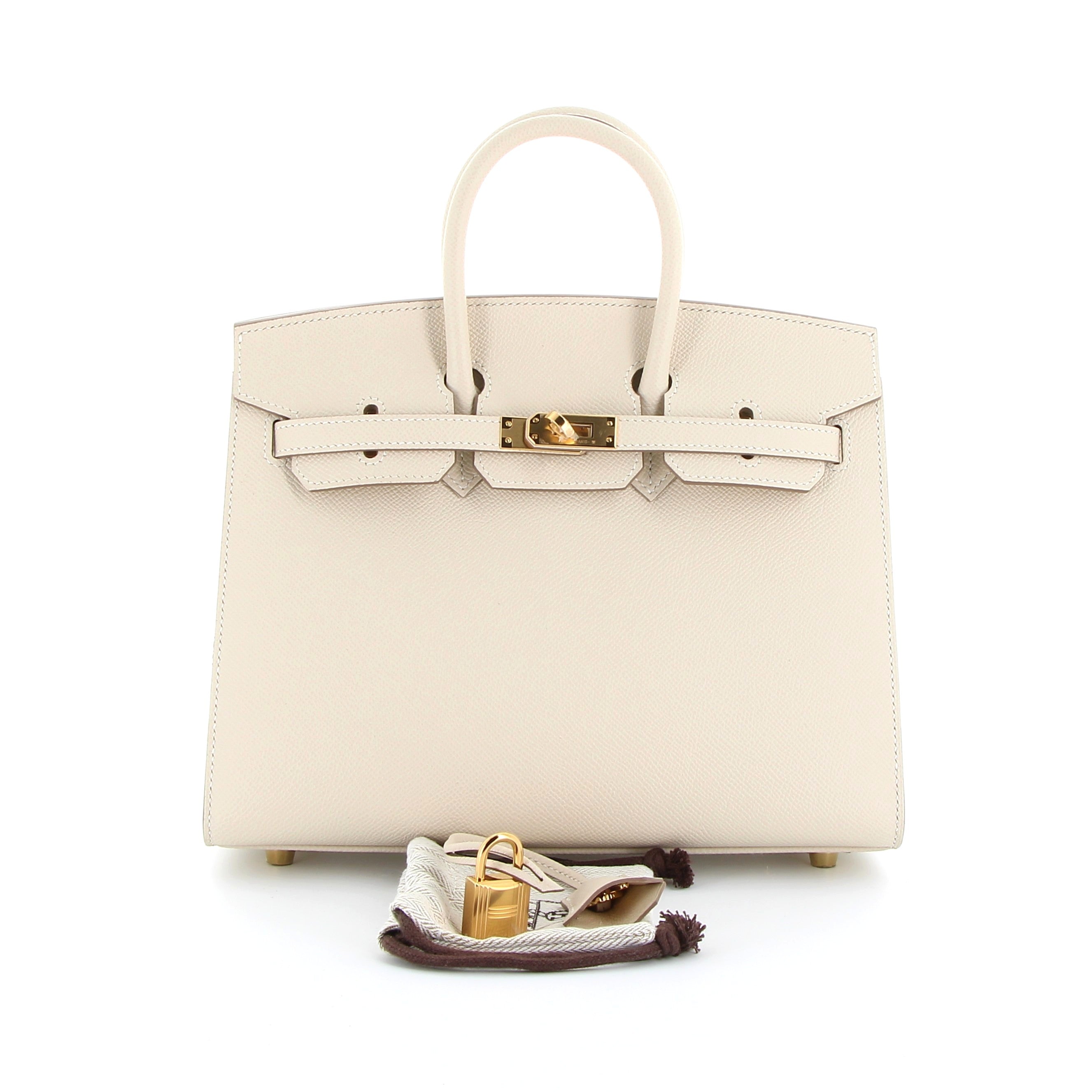 HERMÈS Birkin 30 cuir Epsom Craie finition dorée