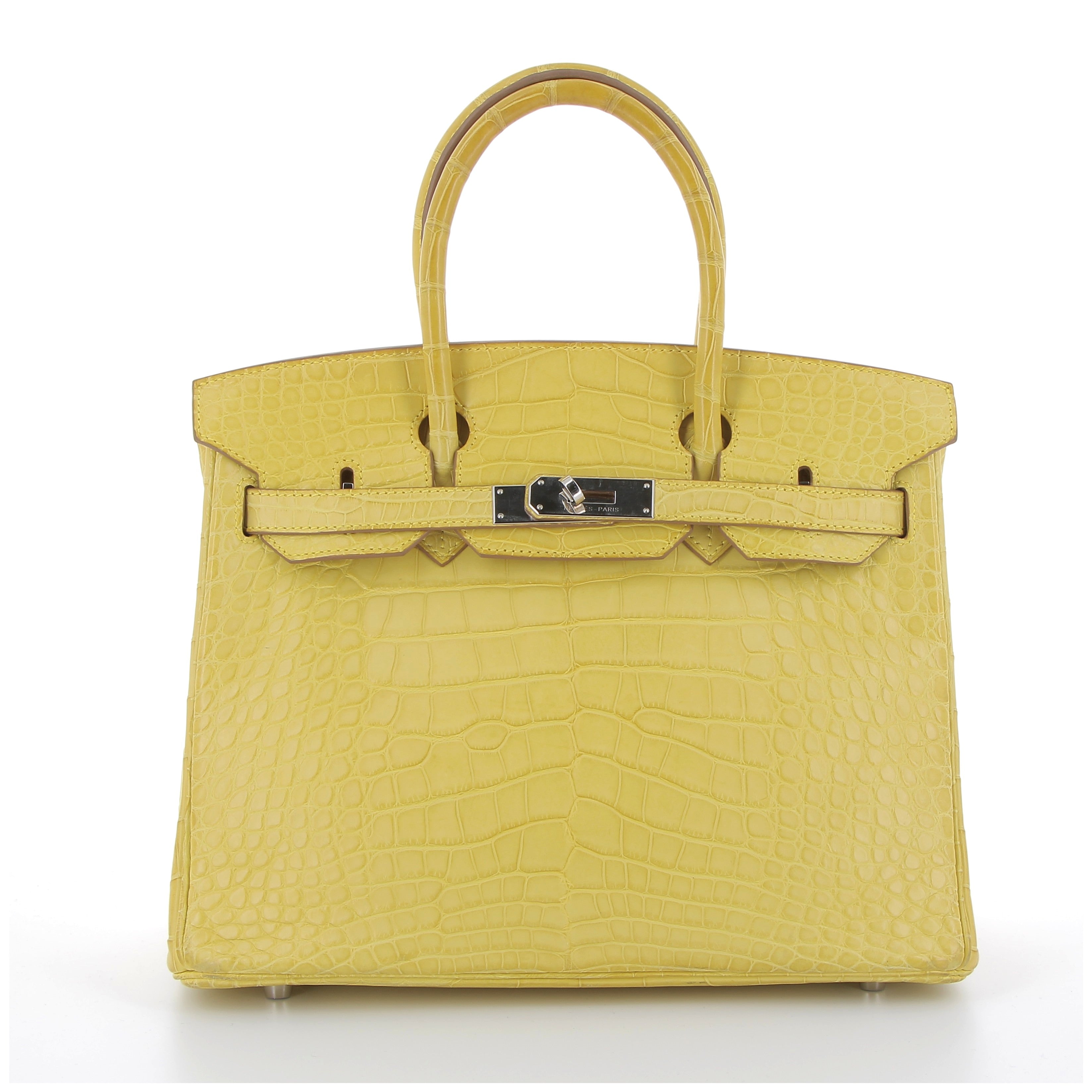 Hermès Birkin 30cm In Mimosa Matte Alligator Mississippiensis with Palladium Hardware