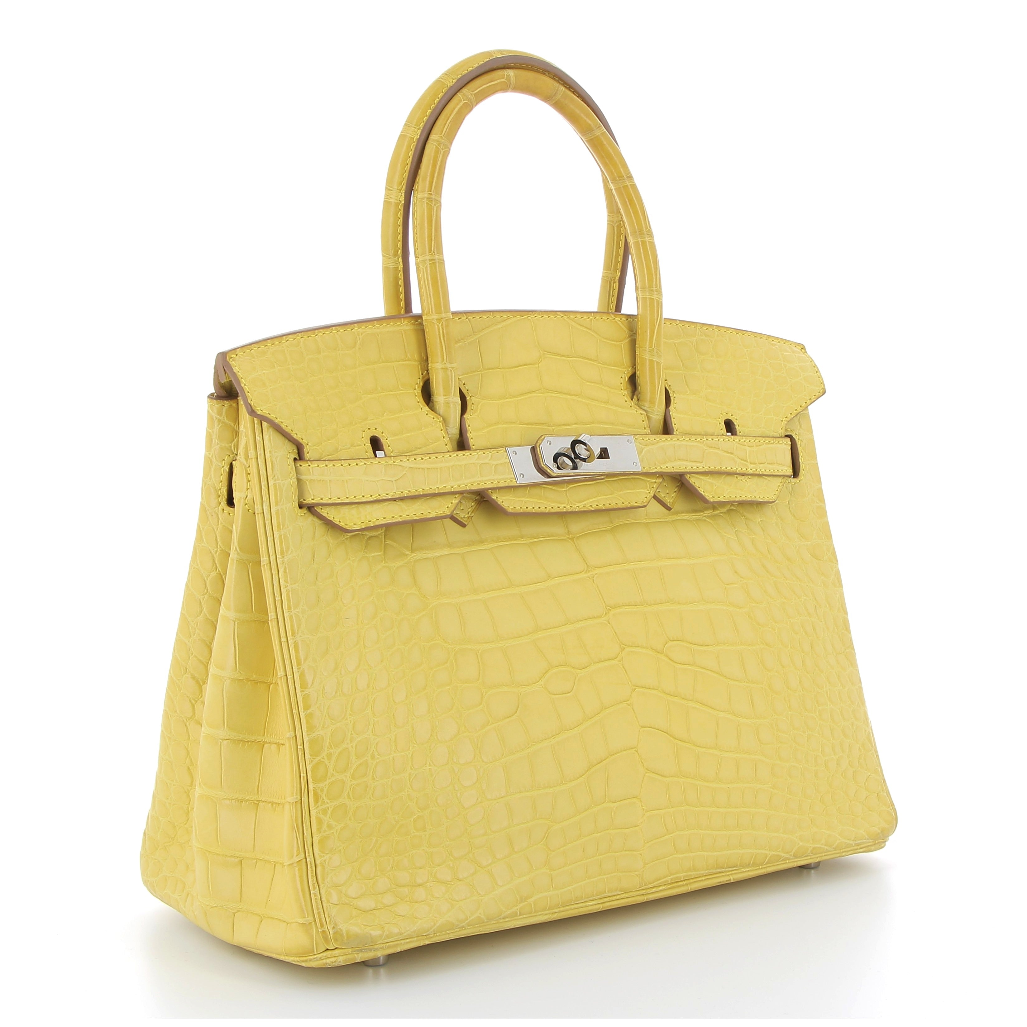 HERMÈS Birkin 30 Crocodile Mimosa finition palladium