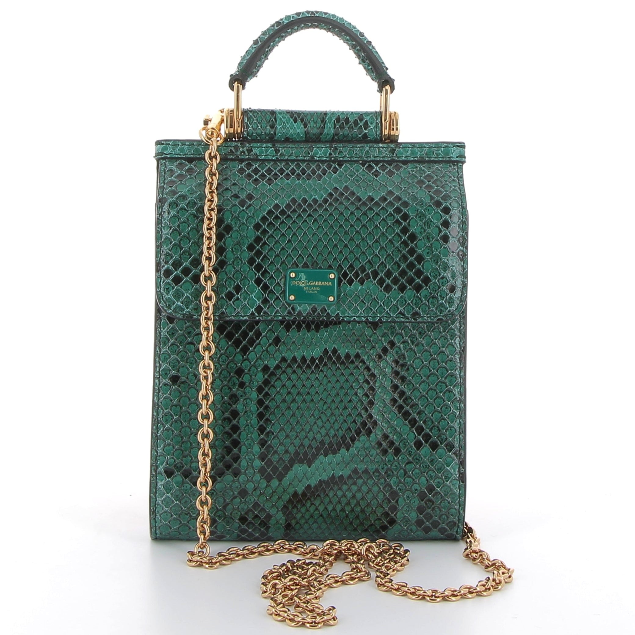 Dolce & Gabbana sac Sicily 58 vert en veau python