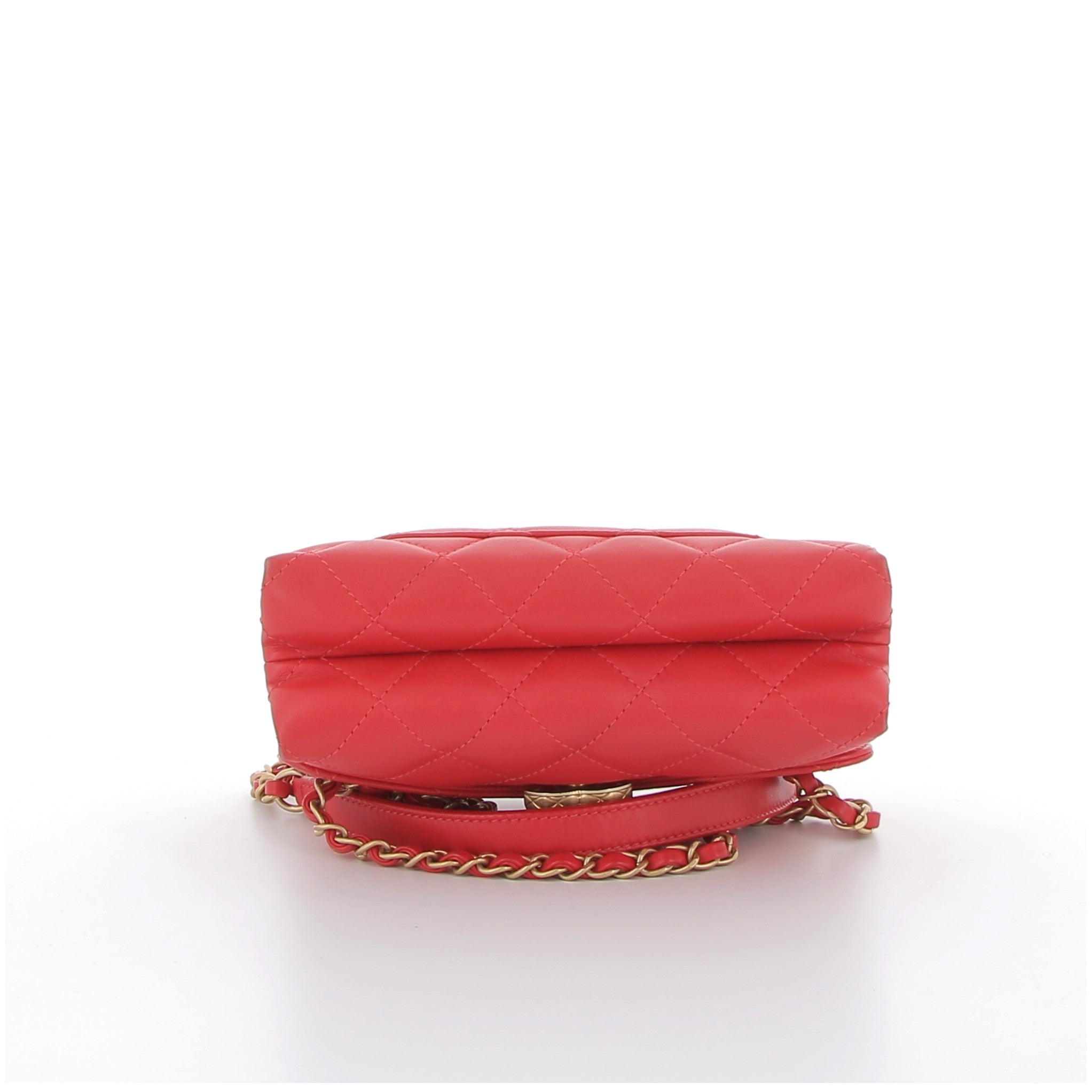 CHANEL Mini Sac Cuir Rouge Matelassé