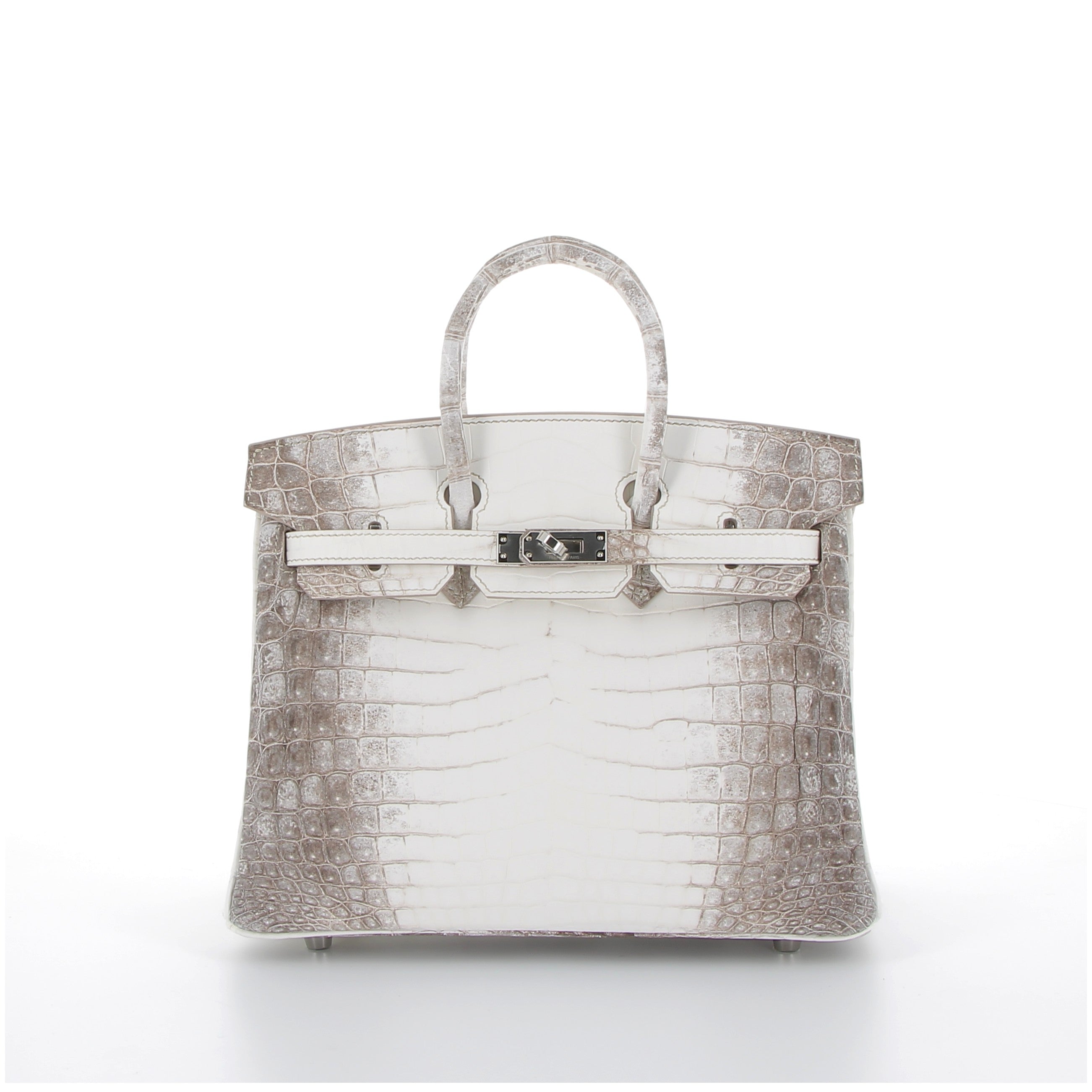 HERMES Birkin 25 Himalaya Crocodile Niloticus Finition Palladié