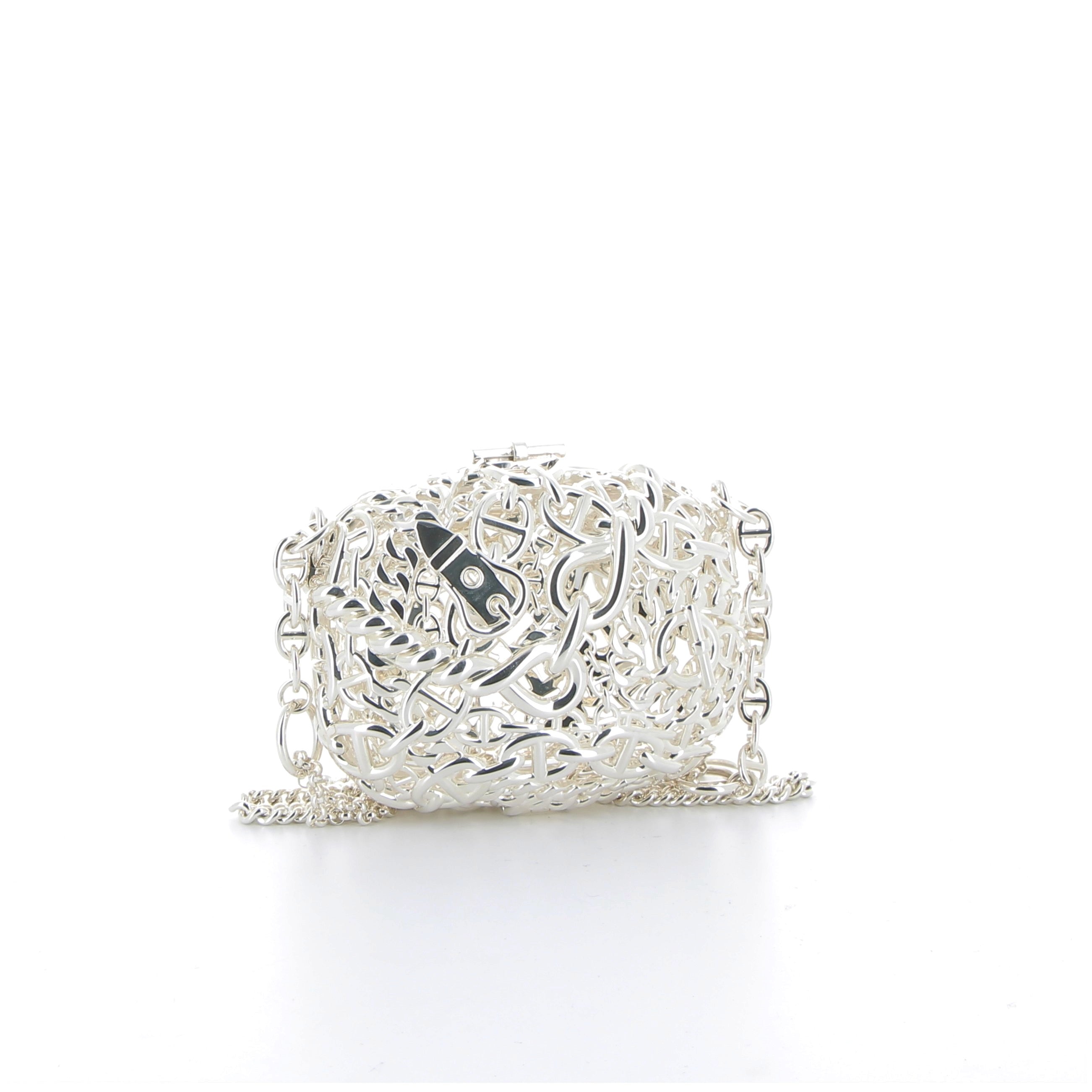 HERMES Sac Bijoux Chaine d'Encre Finition Argent