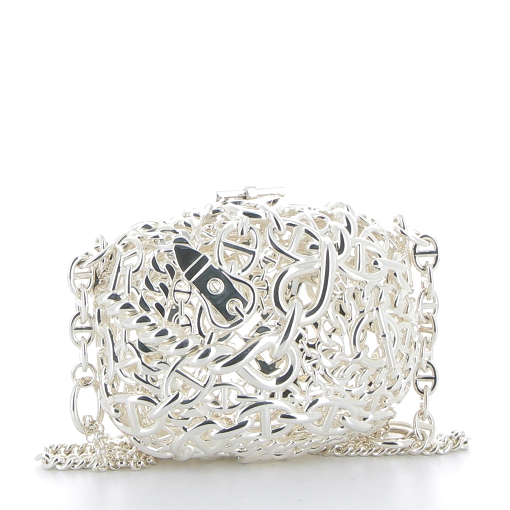 HERMES Sac Bijoux Chaîne d'Encre Finition Argent 925