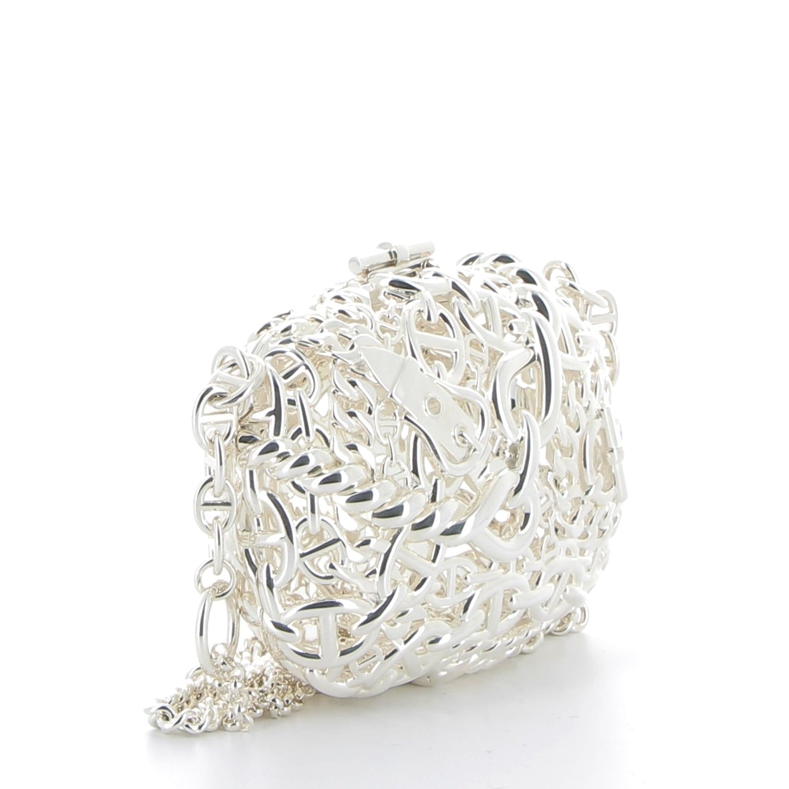 HERMES Sac Bijoux Chaîne d'Encre Finition Argent 925